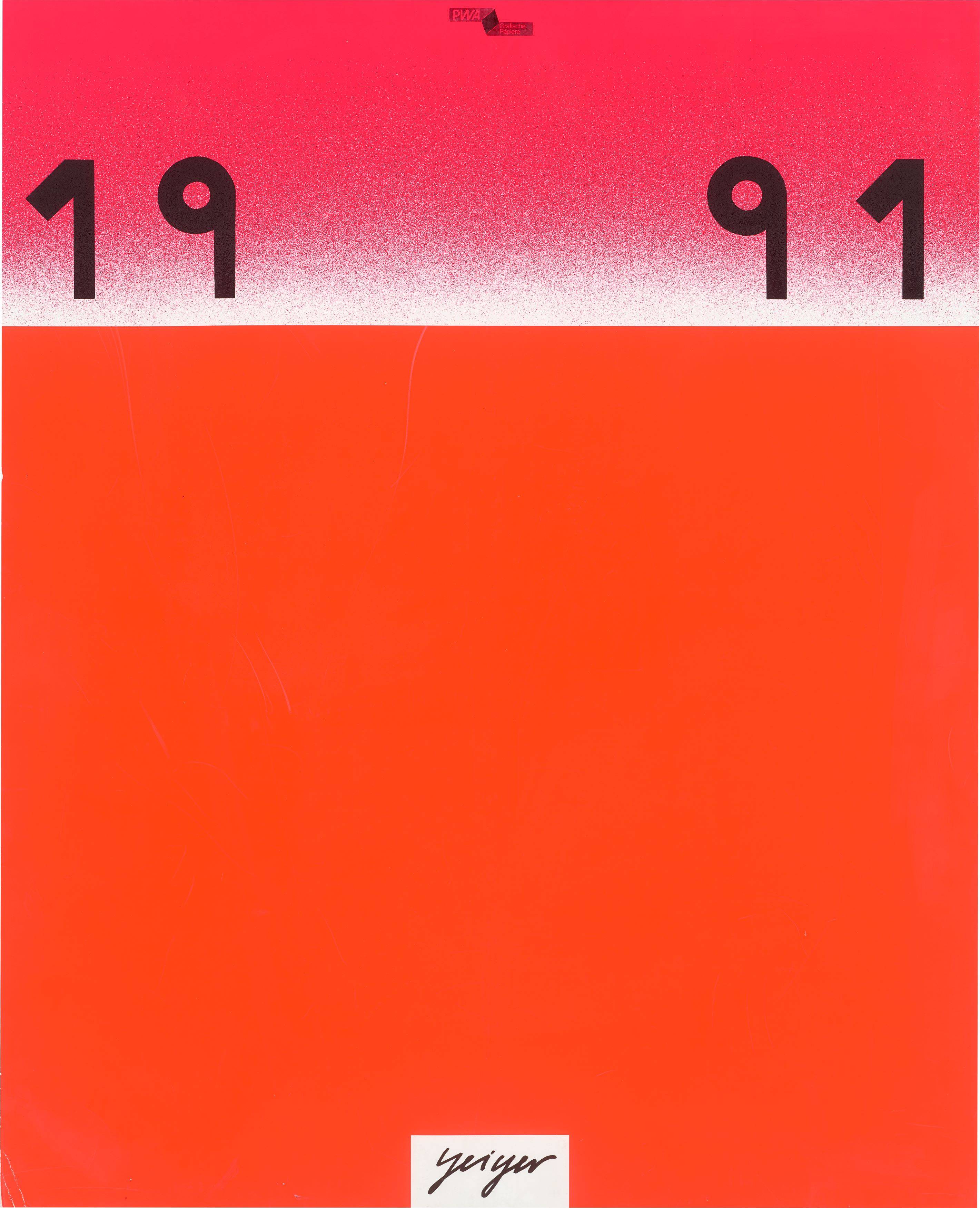 Auf diesem Bild ist das folgende Kunstwerk zu sehen: Rupprecht Geiger. „Kalender 1991“. 1990.