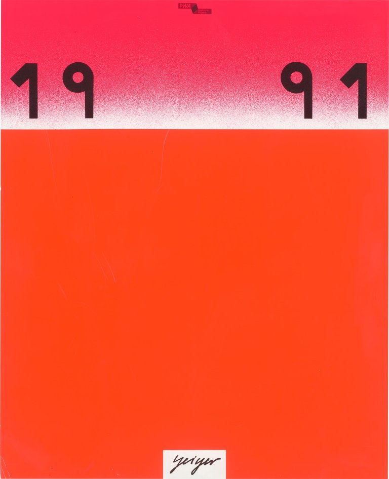Auf diesem Bild ist das folgende Kunstwerk zu sehen: Rupprecht Geiger. „Kalender 1991“. 1990.