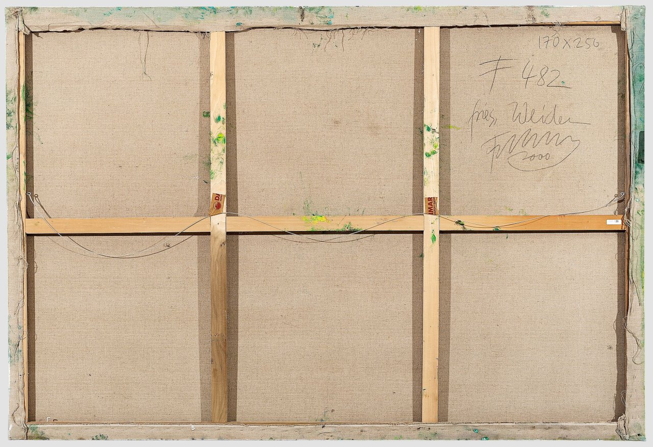 Auf diesem Bild ist das folgende Kunstwerk zu sehen: Rainer Fetting. „fries. Weiden“. 2000.