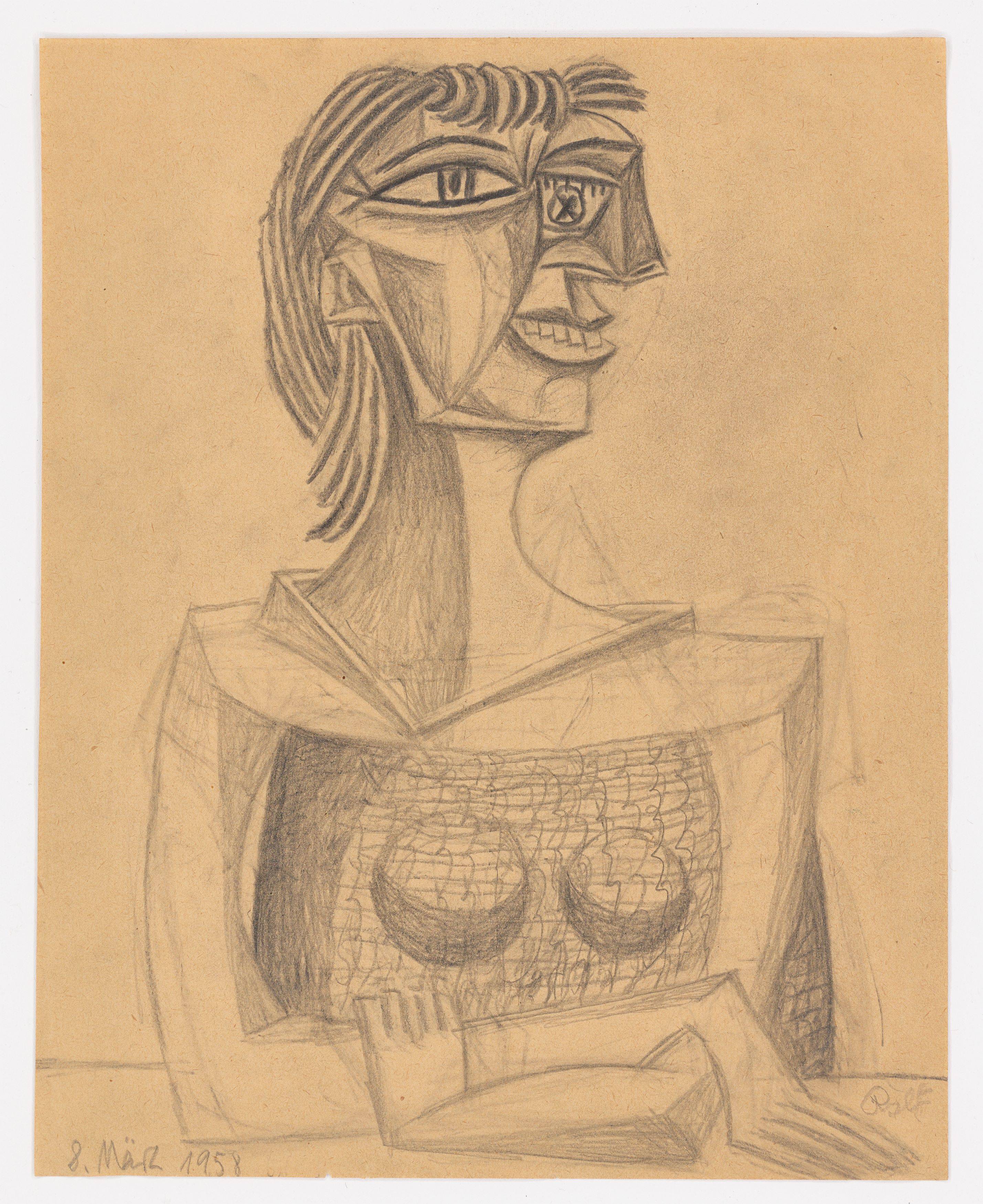Auf diesem Bild ist das folgende Kunstwerk zu sehen: A.R. Penck. Ohne Titel. 1958.
