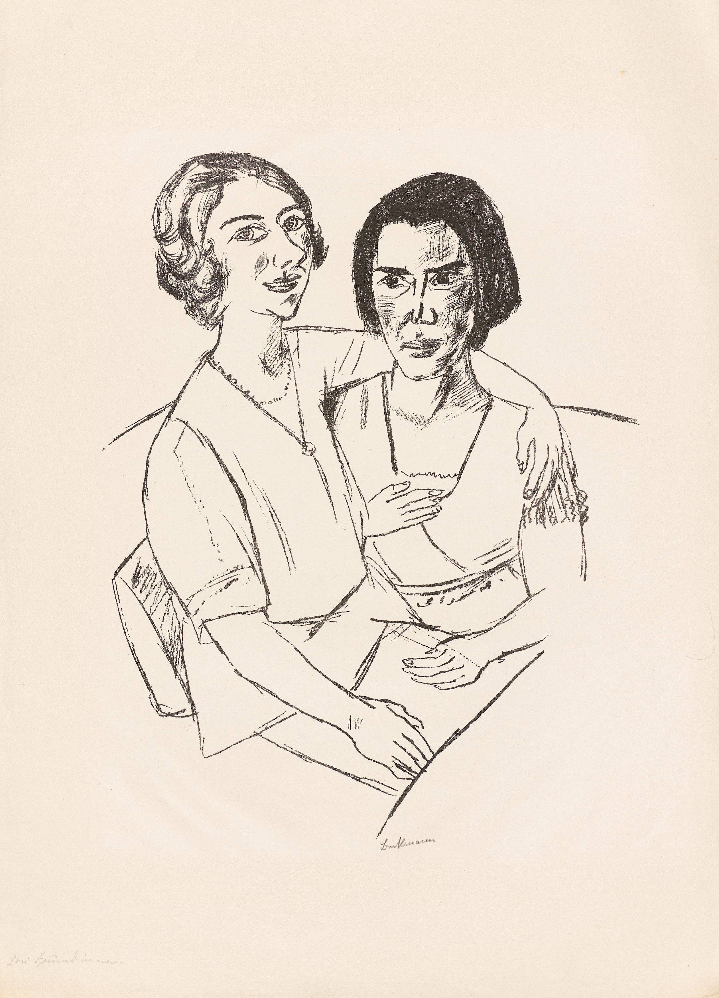 Auf diesem Bild ist das folgende Kunstwerk zu sehen: Max Beckmann. „Zwei Frauen“. 1922.