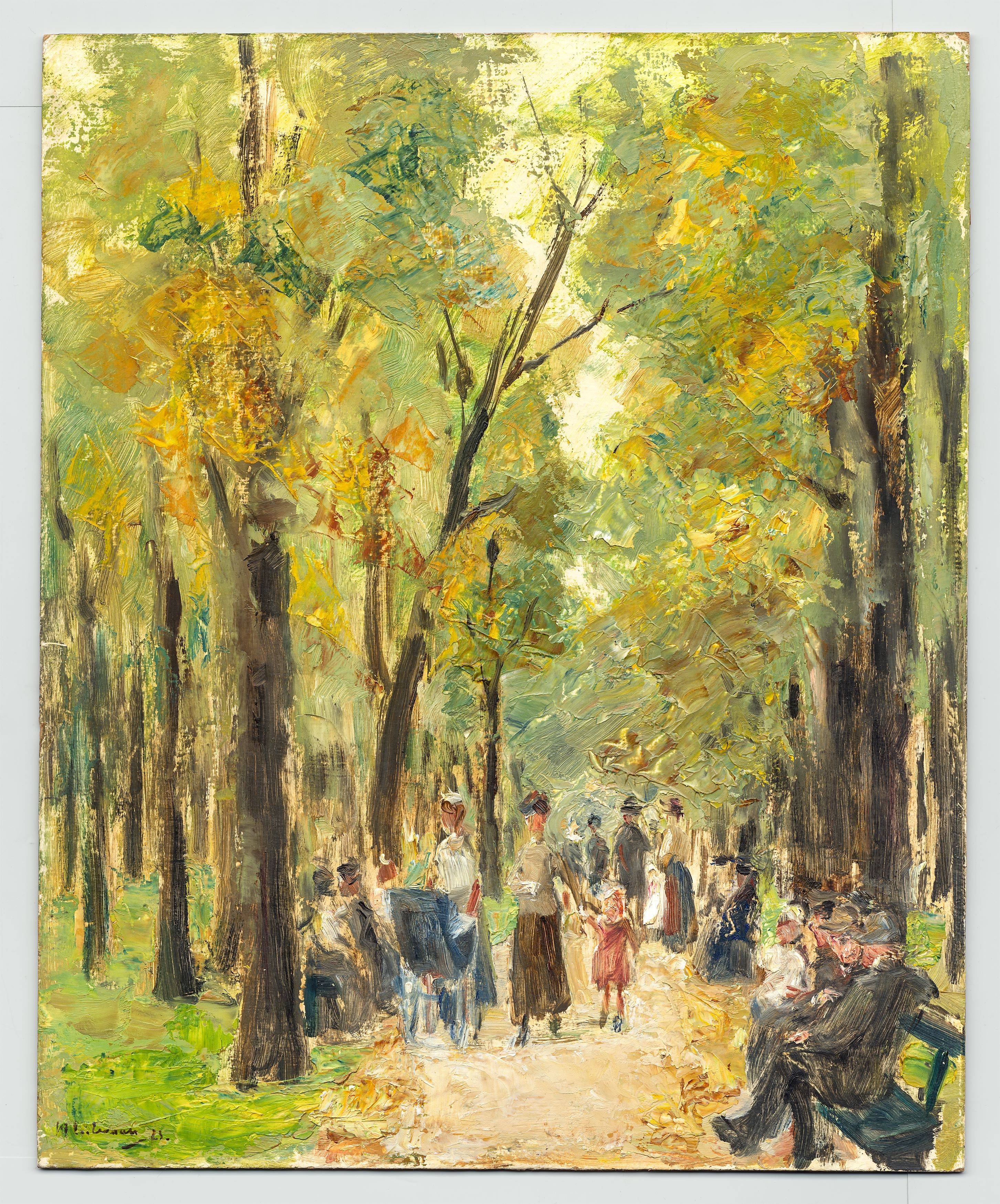 This picture shows the following artwork: Max Liebermann. ”Spaziergänger im Berliner Tiergarten”. 1923.