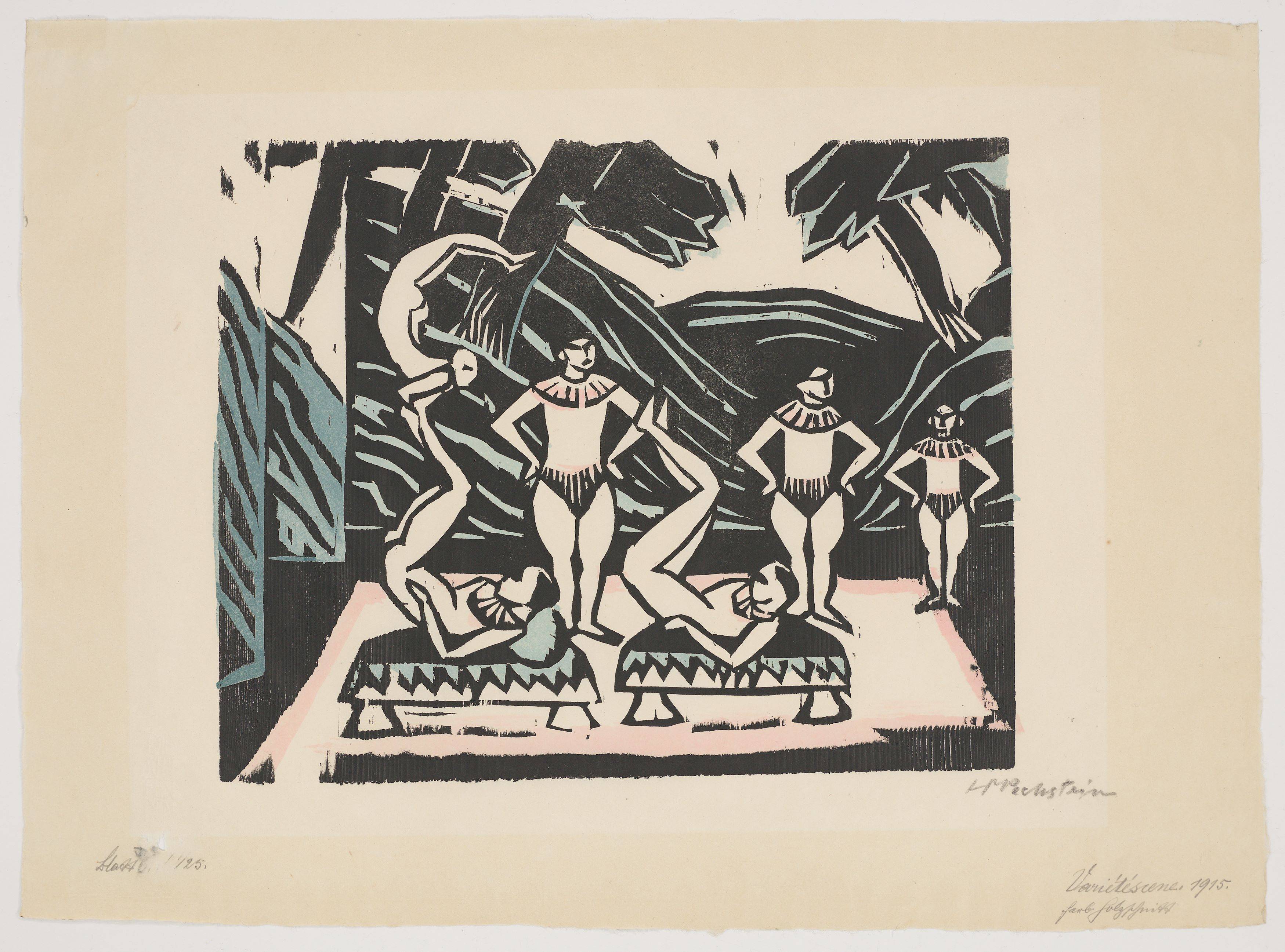Auf diesem Bild ist das folgende Kunstwerk zu sehen: Max Pechstein. „Akrobaten III“. 1912/18.