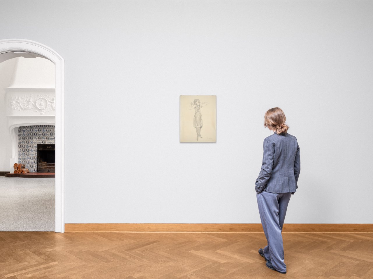 Auf diesem Bild ist das folgende Kunstwerk zu sehen: Rudolf Schlichter. Stehende in Knöpfstiefeln (Speedy). 1927/28.