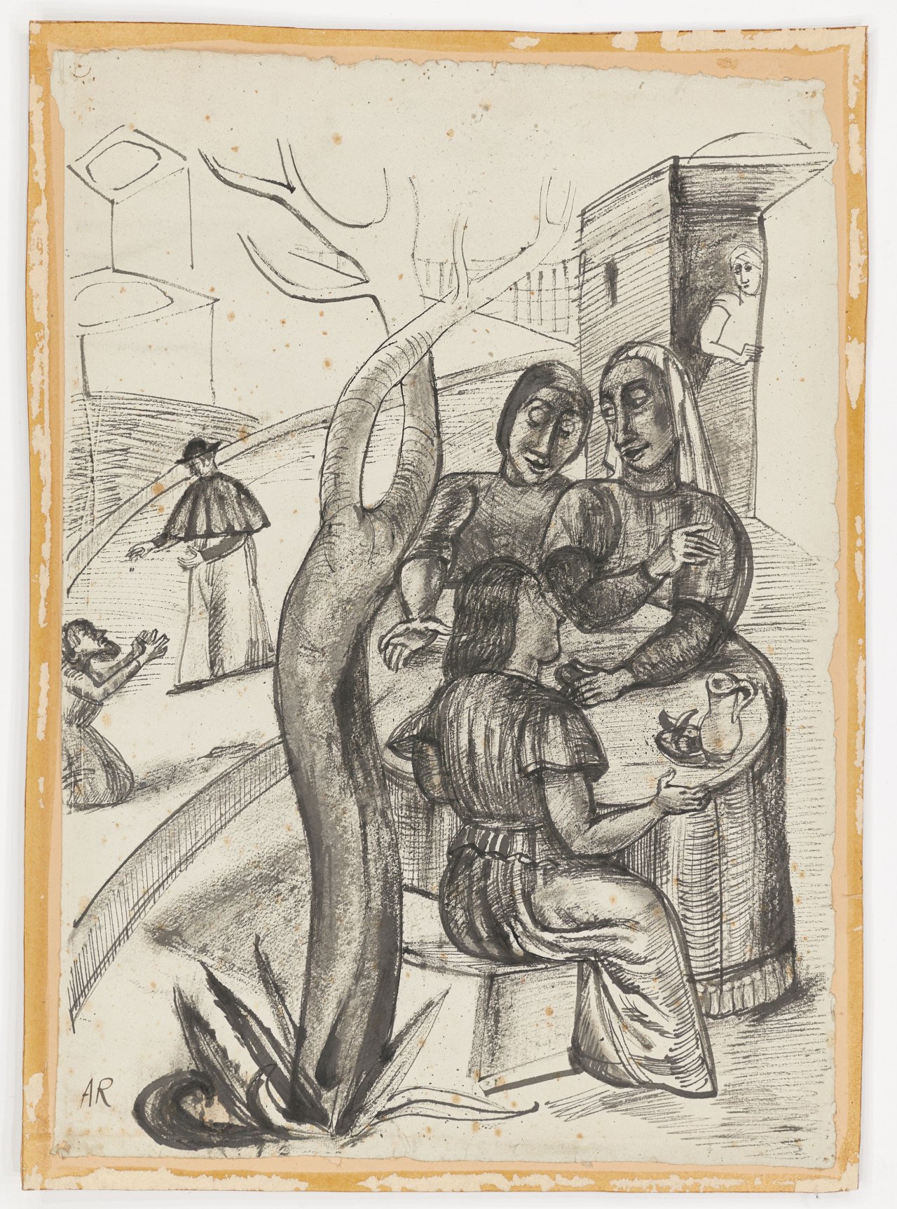 Auf diesem Bild ist das folgende Kunstwerk zu sehen: Anita Rée. „Dorfszene, Positano“. Um 1922/25.