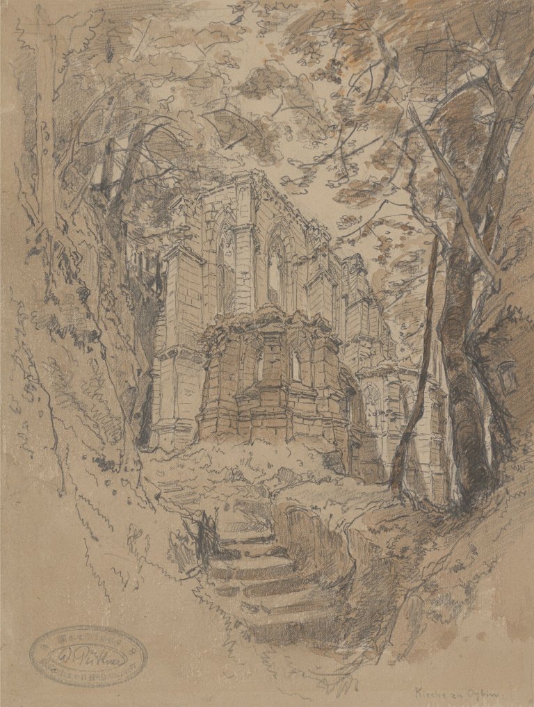 This picture shows the following artwork: Richard Püttner. Church in Oybin.