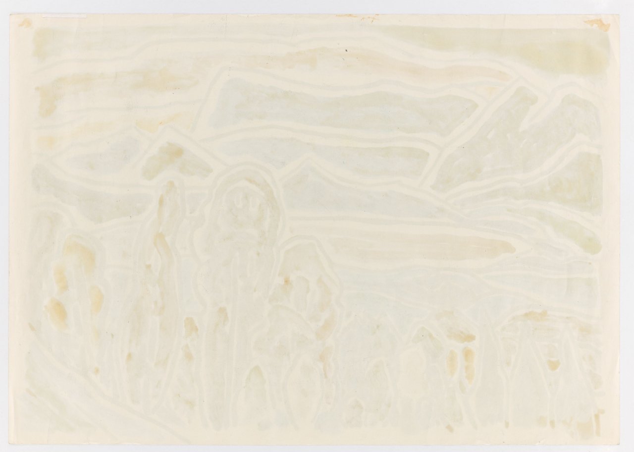 This picture shows the following artwork: Gabriele Münter. ”Blick aufs Wettersteingebirge”. 1956.