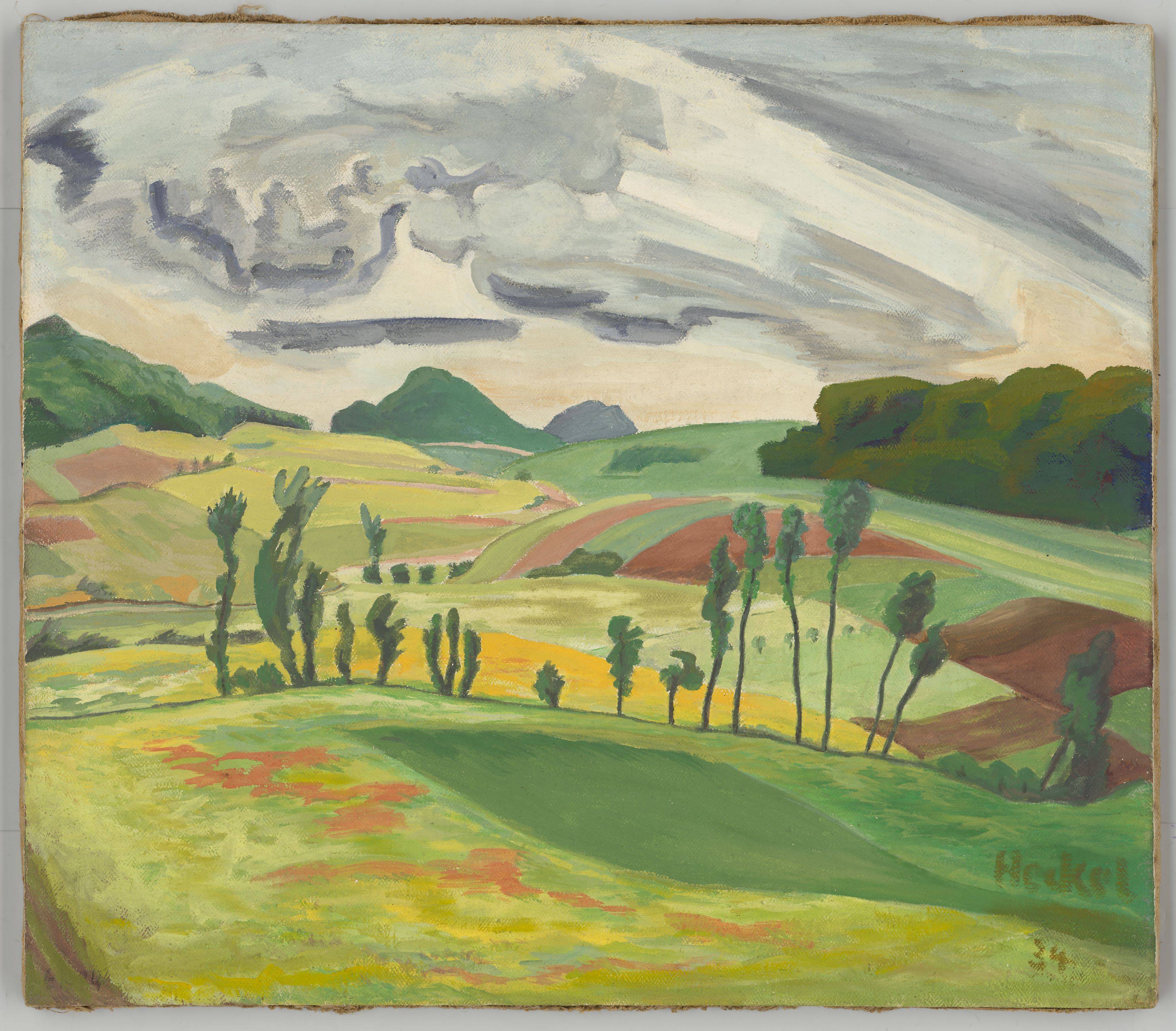 This picture shows the following artwork: Erich Heckel. ”Kleine Rhönlandschaft”. 1934.