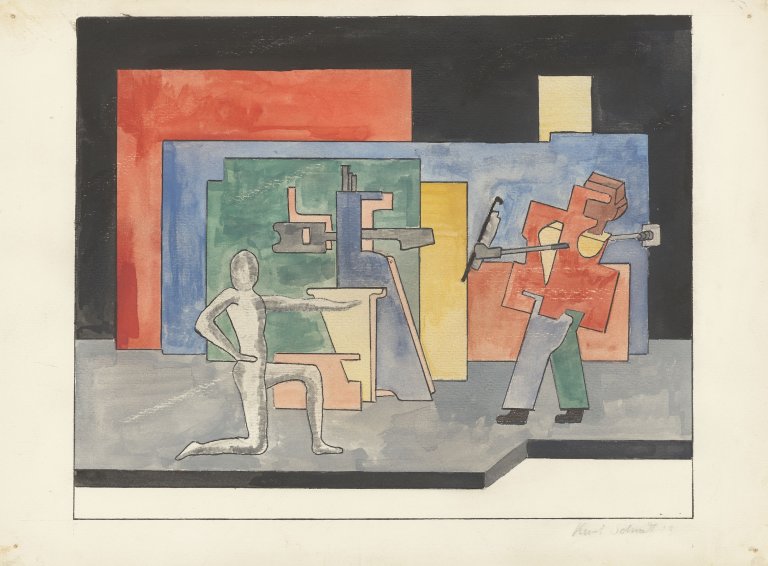 This picture shows the following artwork: Kurt Schmidt. Study for the Mechanical Ballet. 1923.