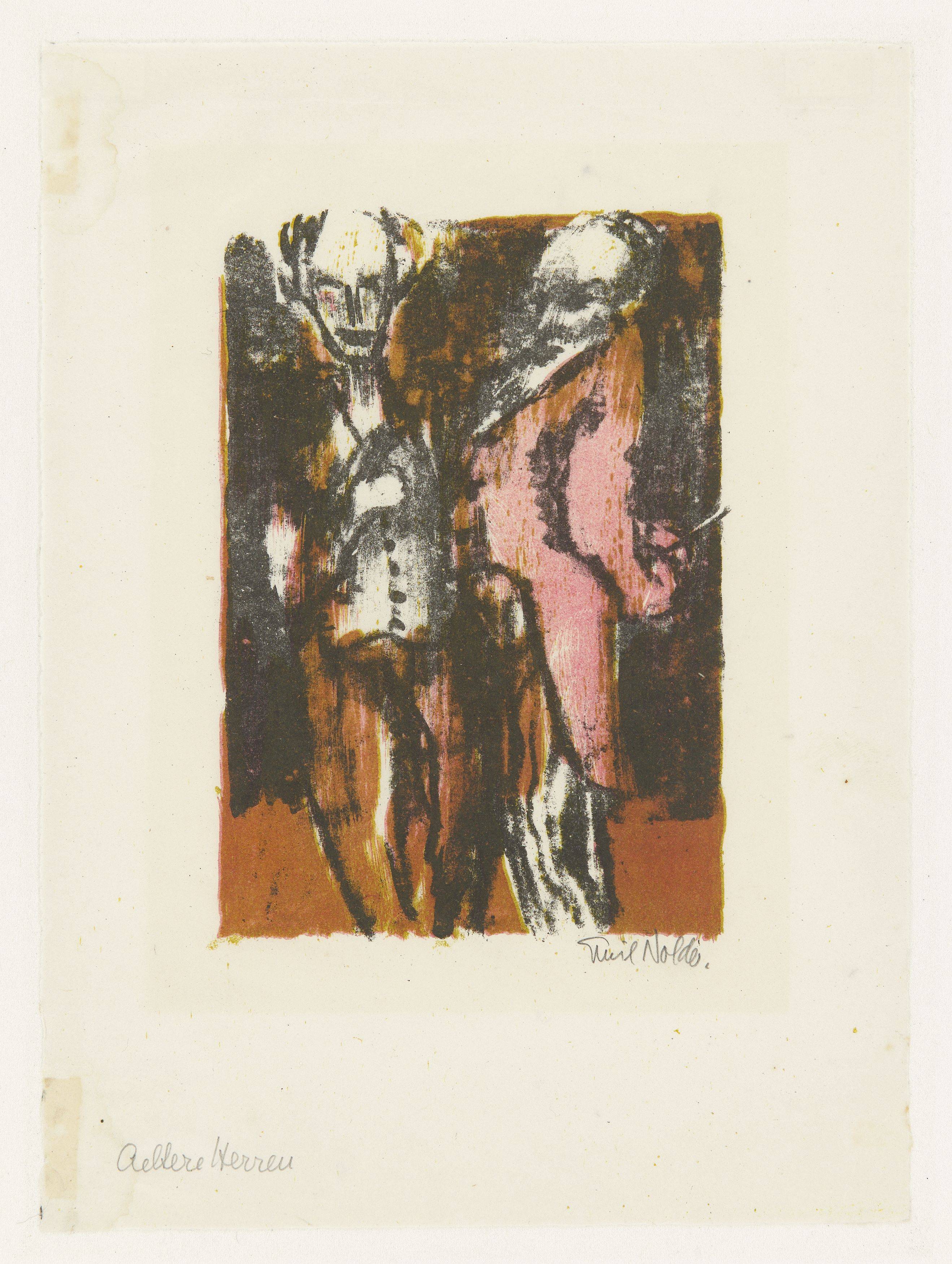 This picture shows the following artwork: Emil Nolde. ”Aeltere Herren”. 1926.