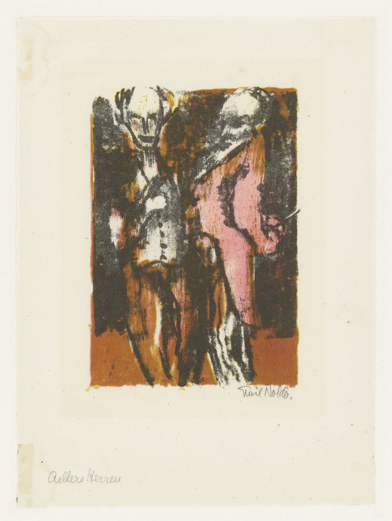 This picture shows the following artwork: Emil Nolde. ”Aeltere Herren”. 1926.