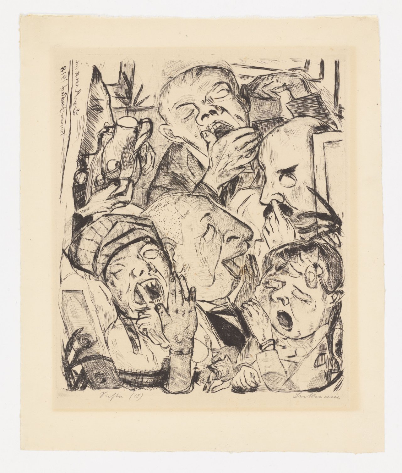 Auf diesem Bild ist das folgende Kunstwerk zu sehen: Max Beckmann. „Die Gähnenden“. 1918.