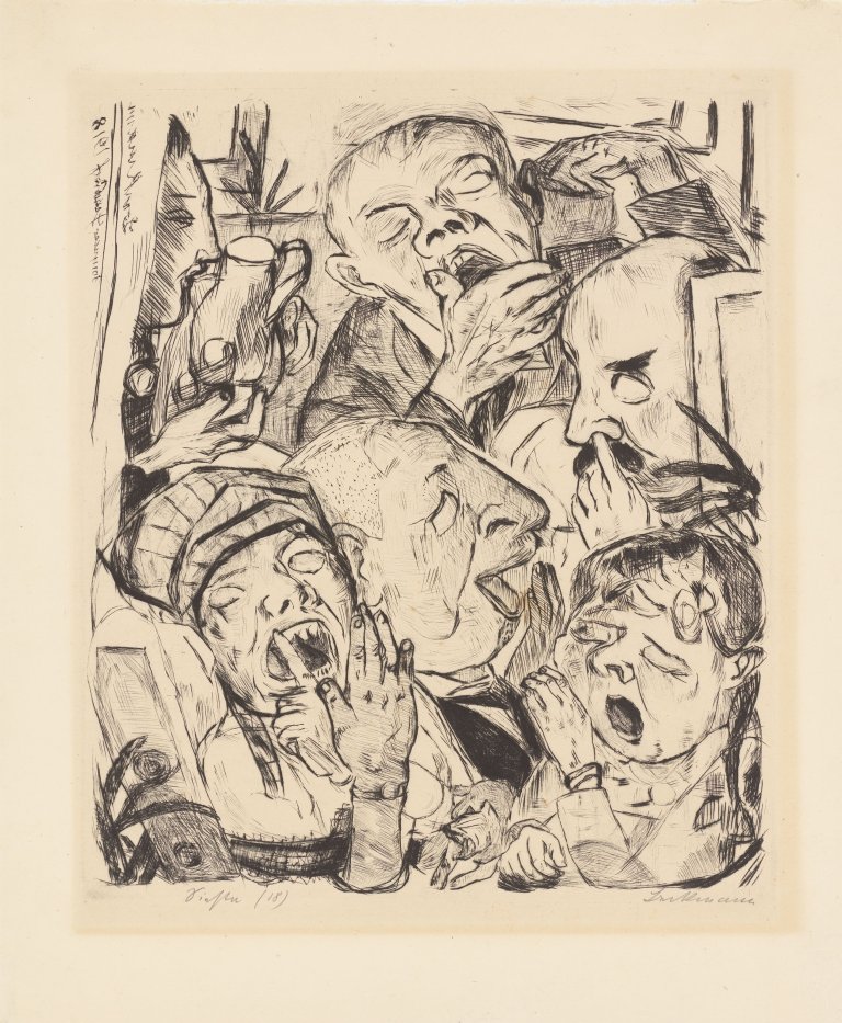 Auf diesem Bild ist das folgende Kunstwerk zu sehen: Max Beckmann. „Die Gähnenden“. 1918.