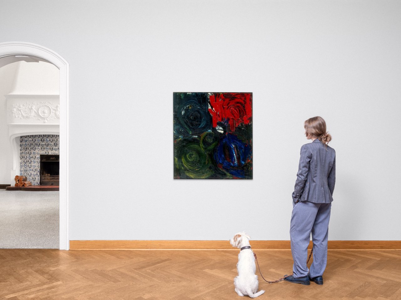 This picture shows the following artwork: Ernst Wilhelm Nay. ”Im Dunkel – Feuer”. 1963.