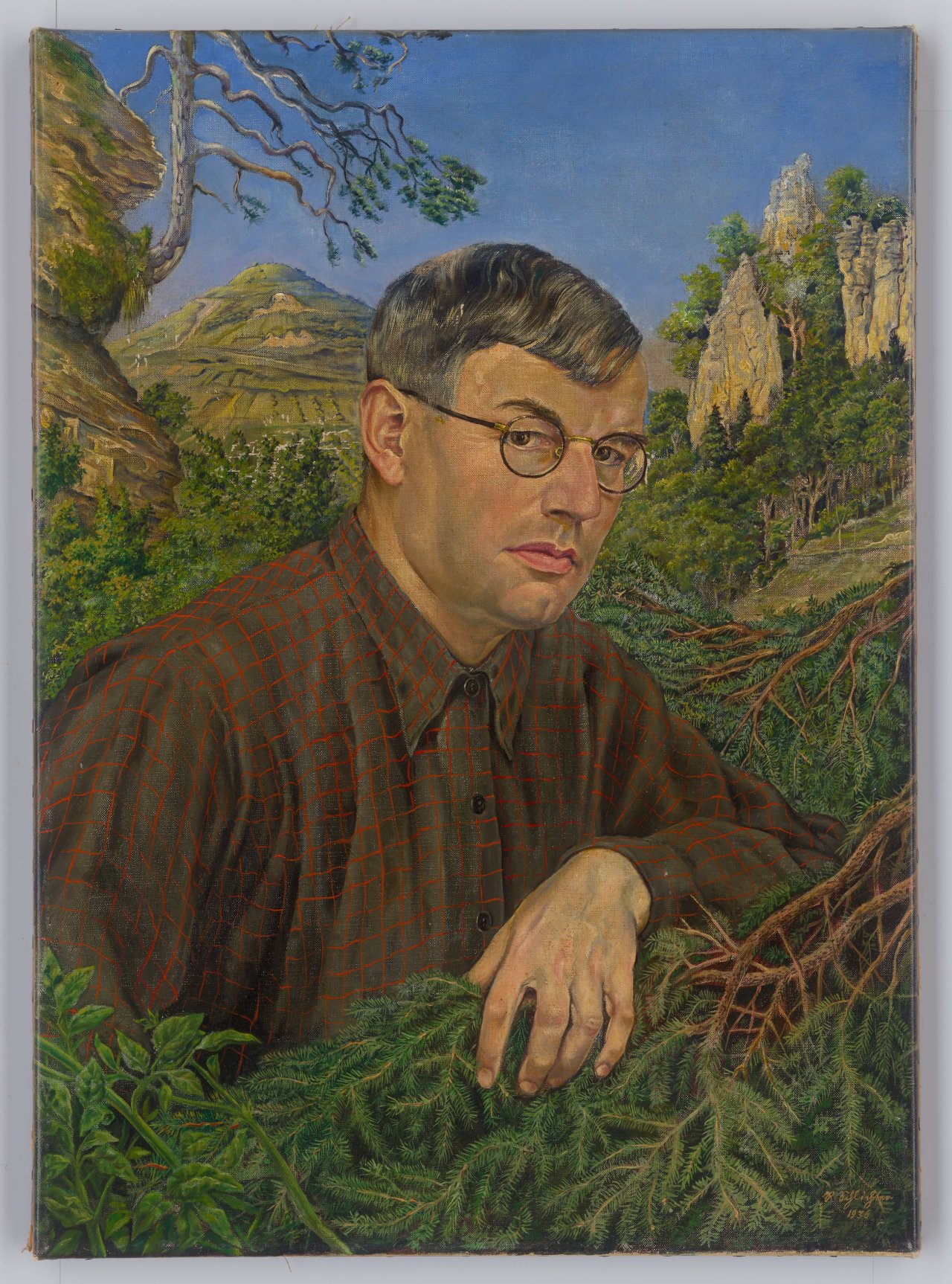 Auf diesem Bild ist das folgende Kunstwerk zu sehen: Rudolf Schlichter. Selbstbildnis. 1936.