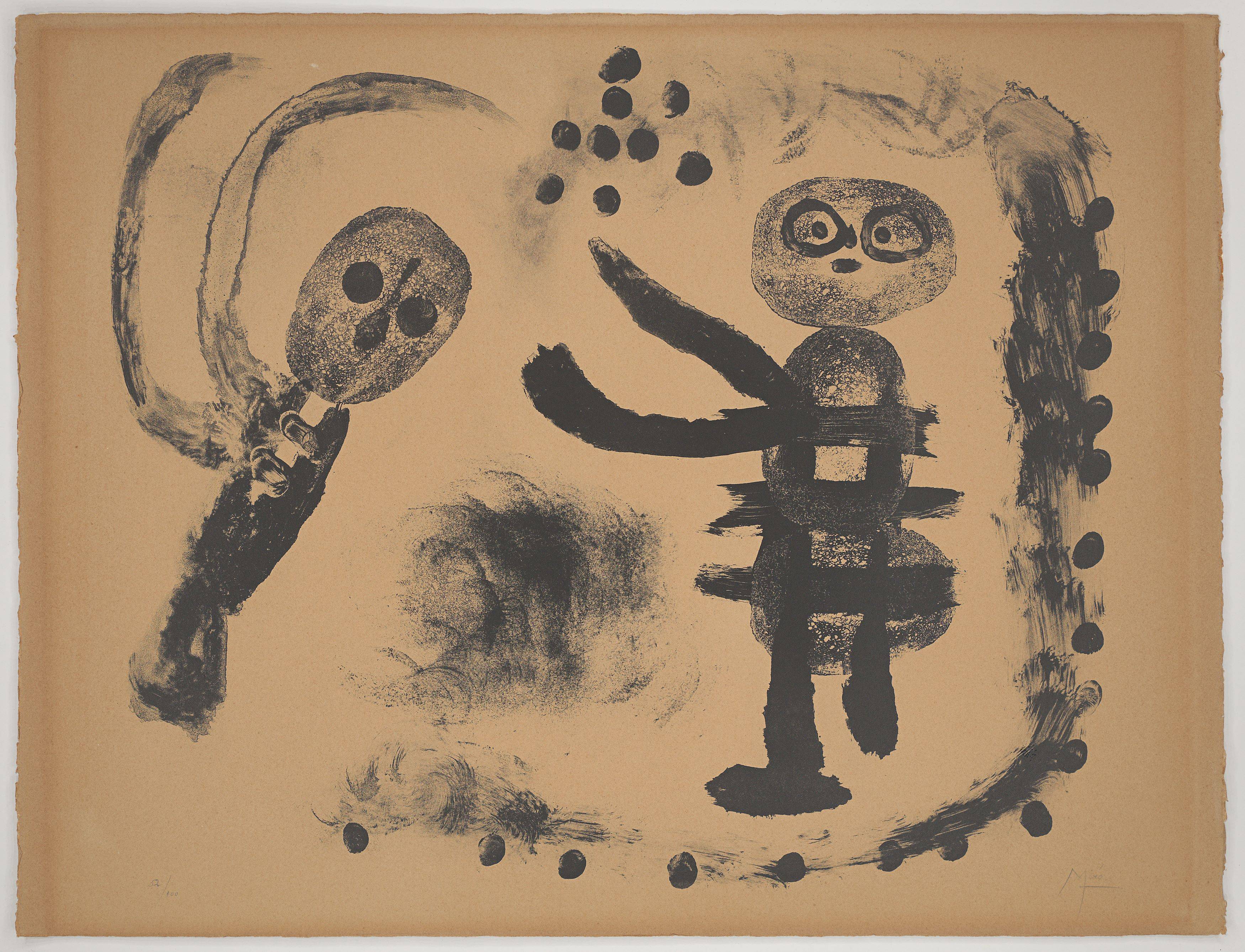 This picture shows the following artwork: Joan Miró. ”Petite fille au bois”. 1958.