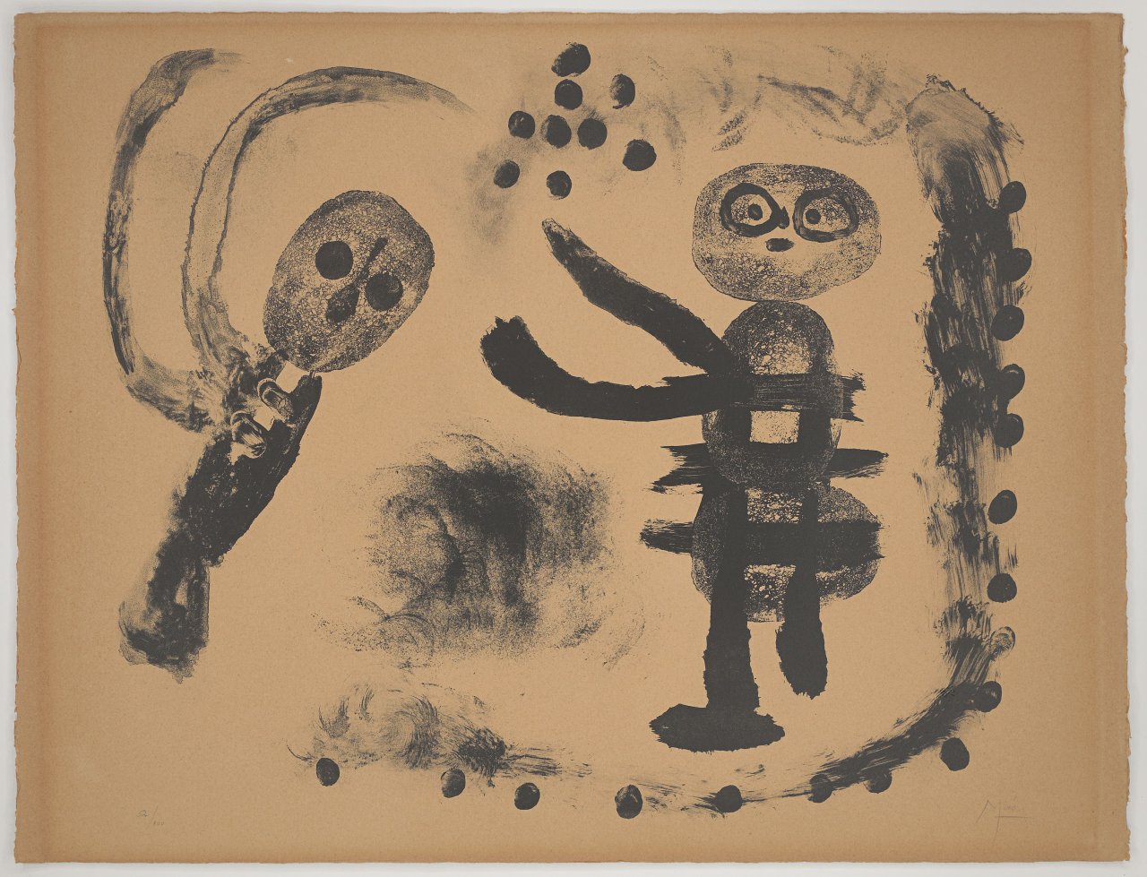 This picture shows the following artwork: Joan Miró. ”Petite fille au bois”. 1958.