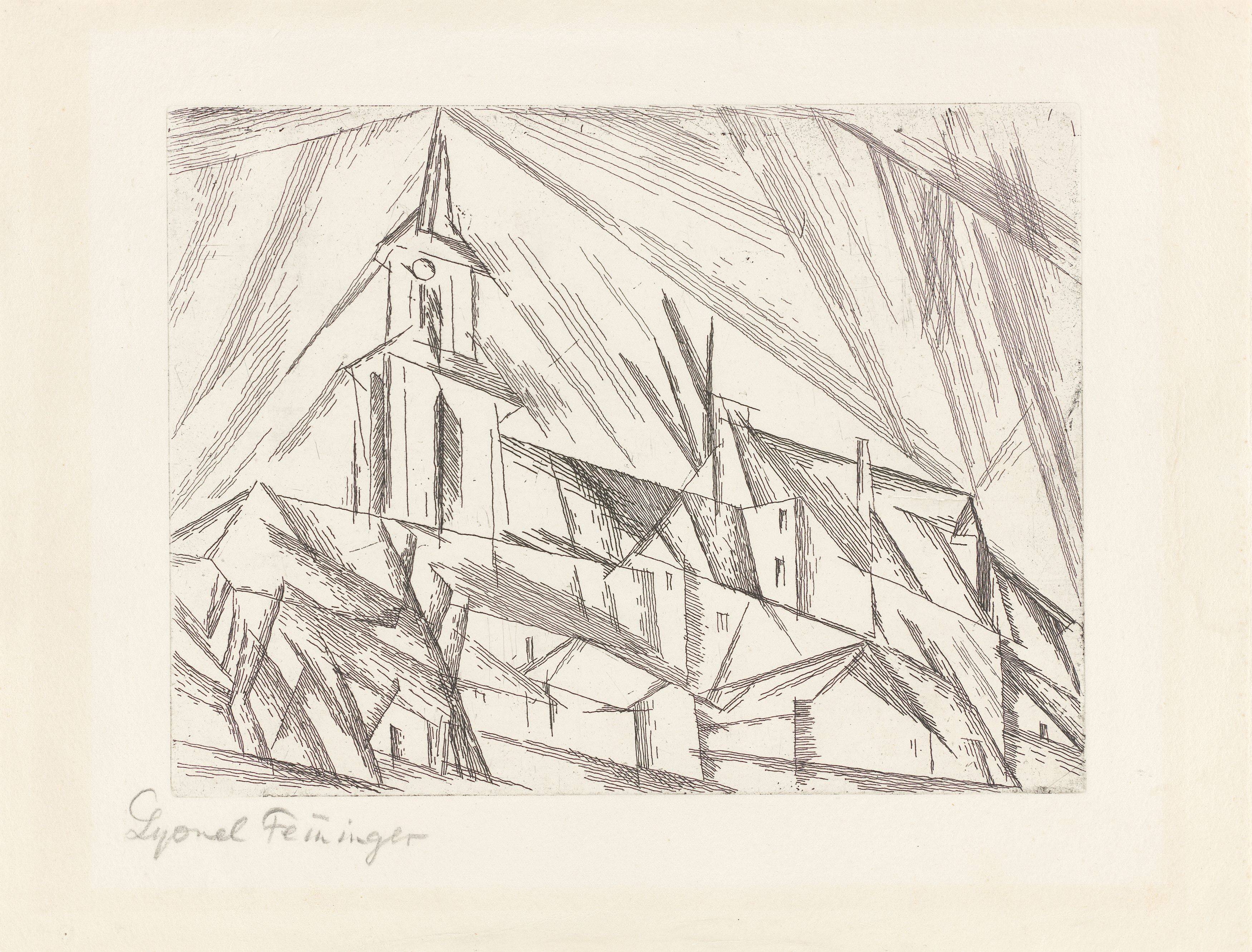 This picture shows the following artwork: Lyonel Feininger. ”Teltow 1”. 1914/in the early 1950s.