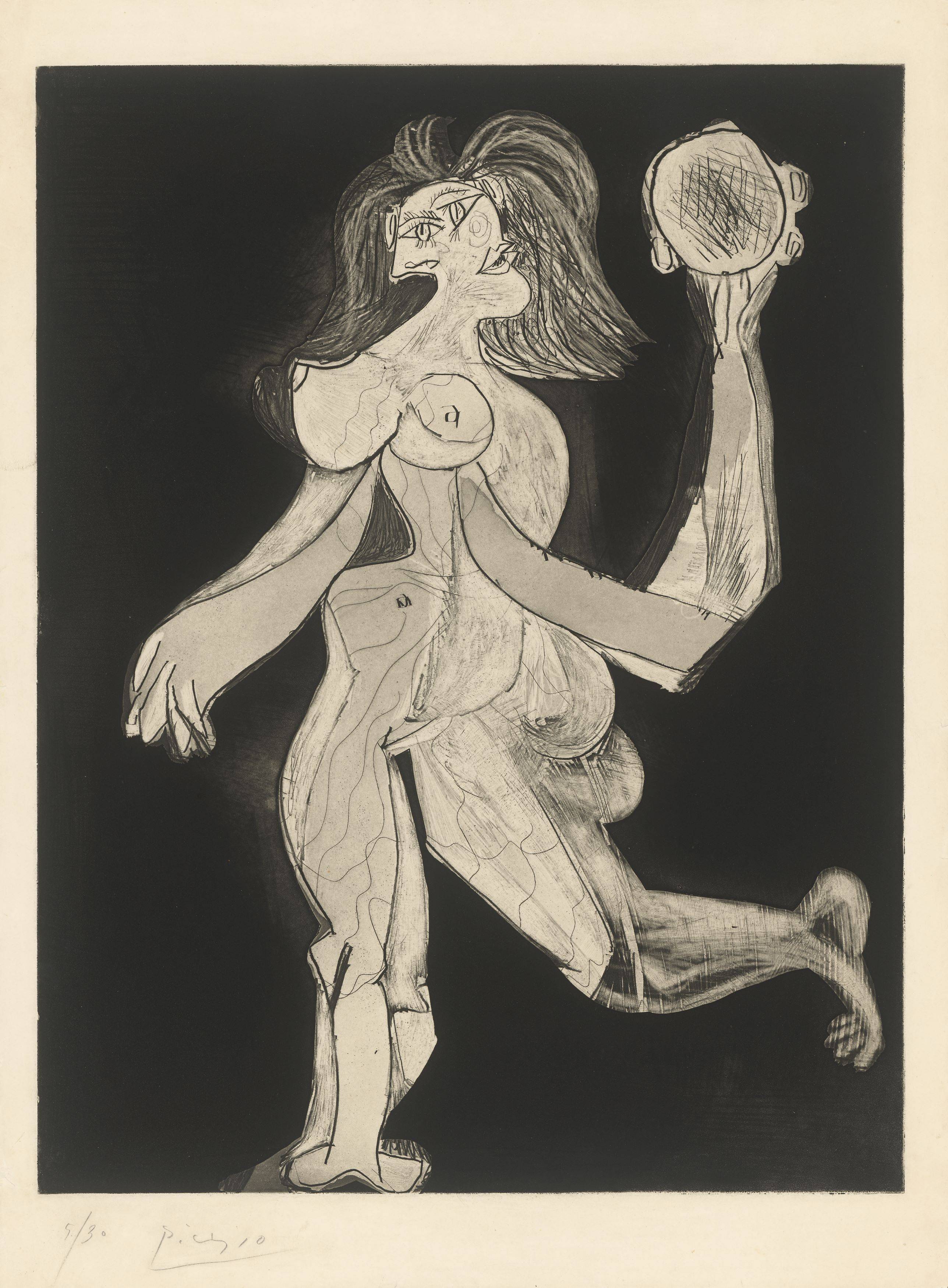 This picture shows the following artwork: Pablo Picasso. ”La Femme au tambourin”. 1939.