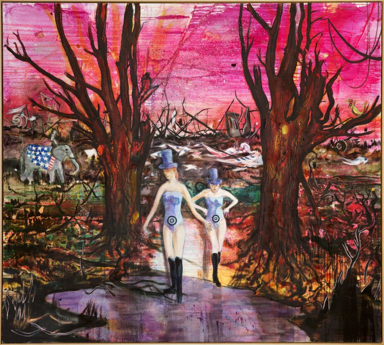 Auf diesem Bild ist das folgende Kunstwerk zu sehen: Daniel Richter. „Die Verschaffung des Guten“. 2003.