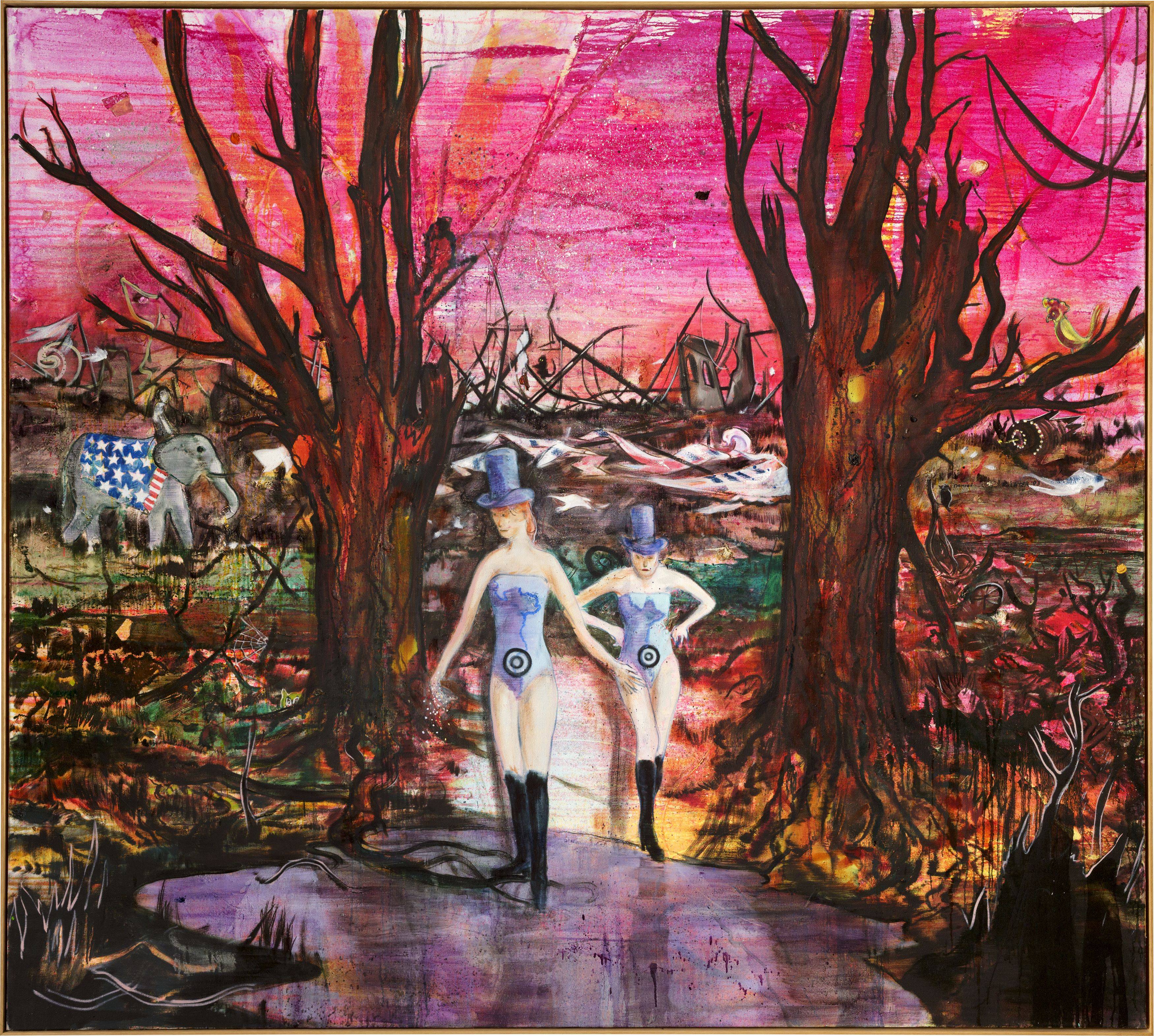 Auf diesem Bild ist das folgende Kunstwerk zu sehen: Daniel Richter. „Die Verschaffung des Guten“. 2003.