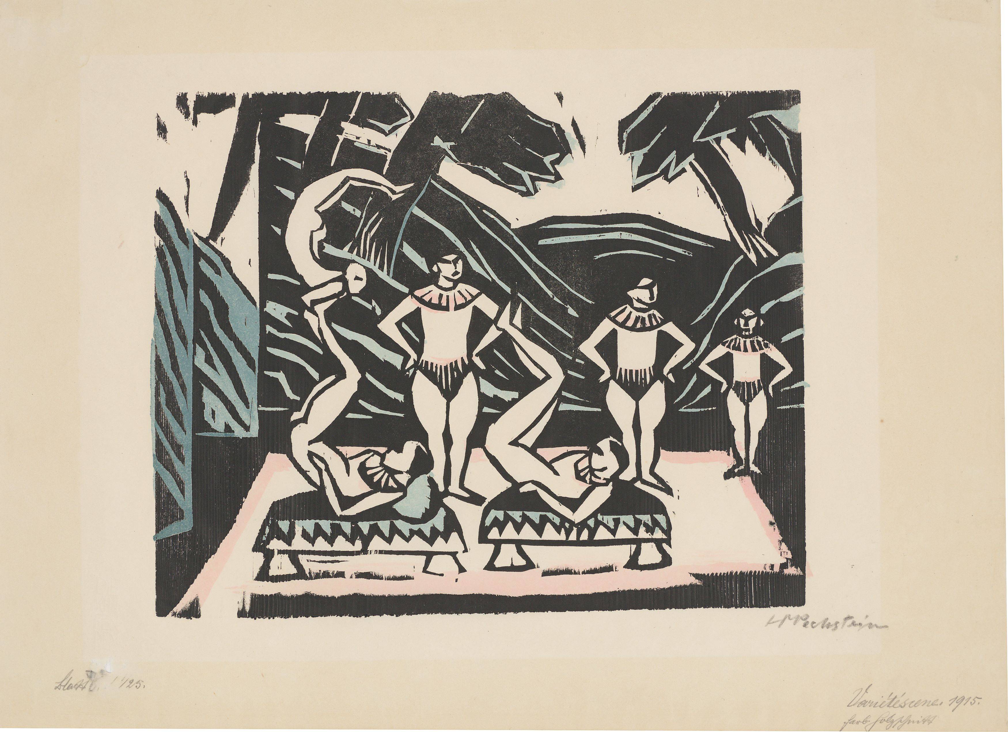 Auf diesem Bild ist das folgende Kunstwerk zu sehen: Max Pechstein. „Akrobaten III“. 1912/18.