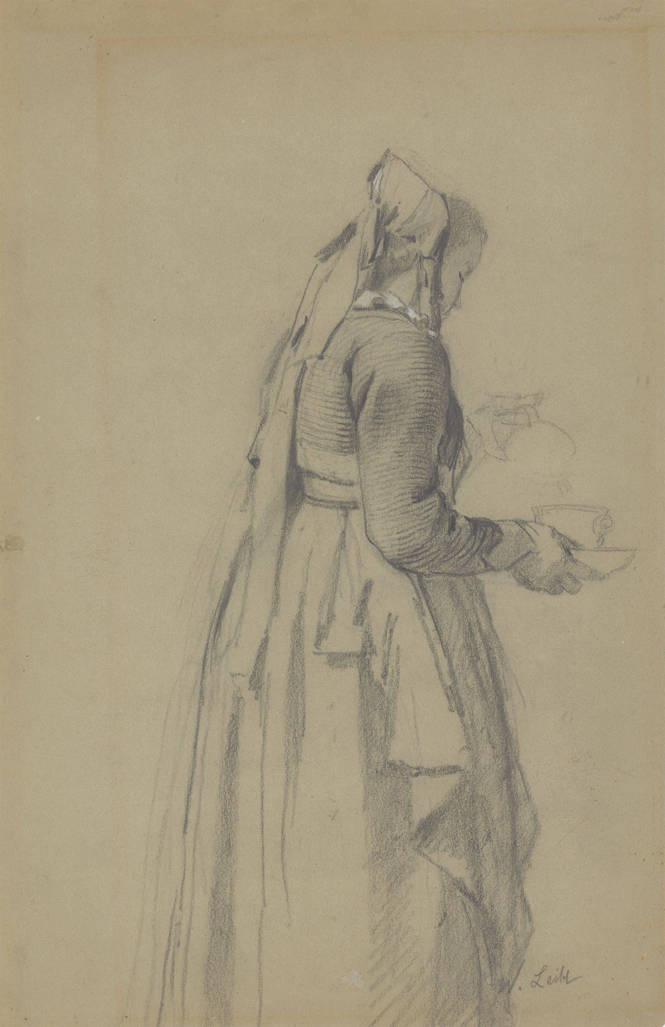 This picture shows the following artwork: Wilhelm Leibl. ”Mädchen mit Tasse”. Circa 1868/71.