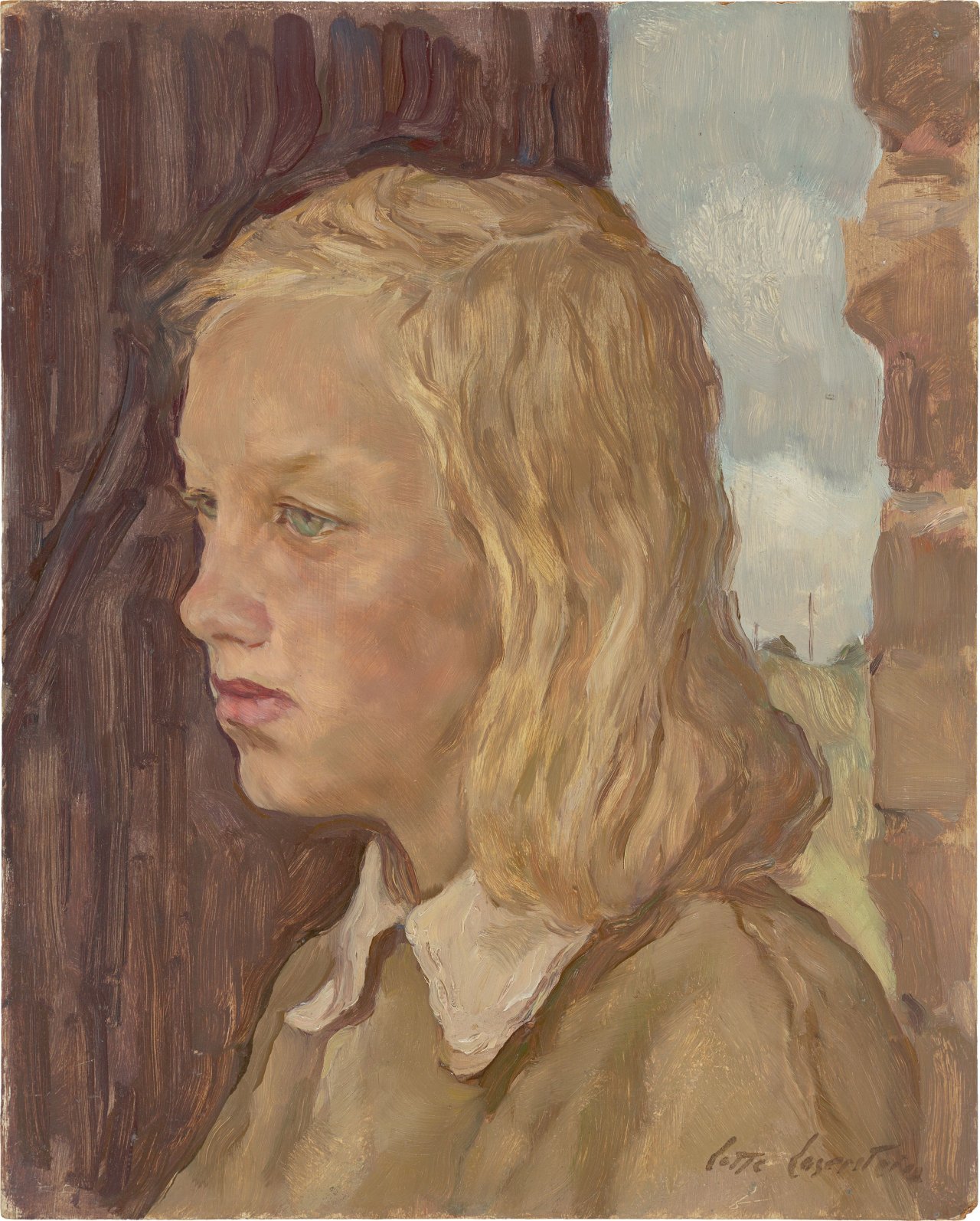This picture shows the following artwork: Lotte Laserstein. ”Blondes Mädchen, im Profil”.