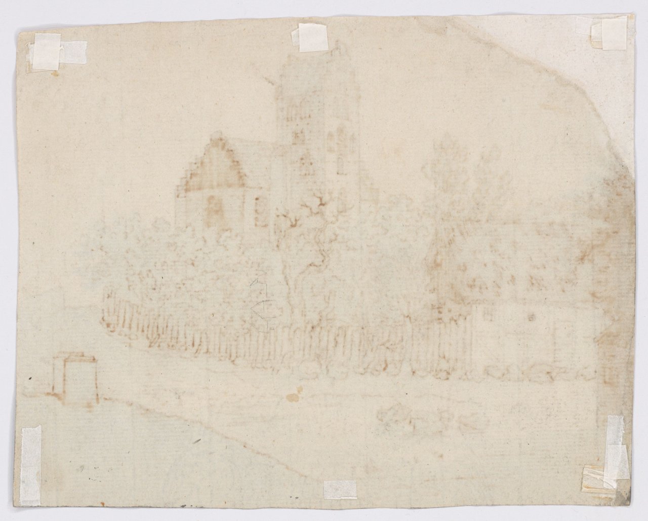 Auf diesem Bild ist das folgende Kunstwerk zu sehen: Caspar David Friedrich. „Kirche von Lyngby“. Um 1795/1797.
