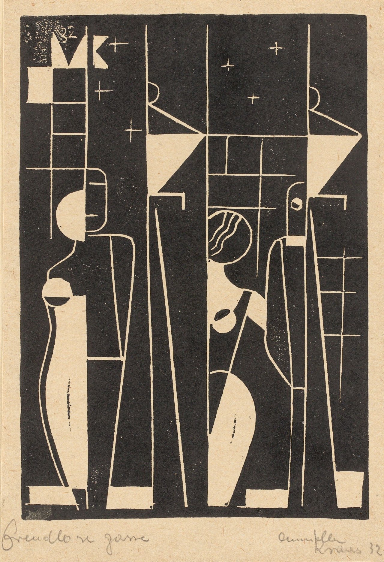 This picture shows the following artwork: Erich Müller-Kraus. ”Freudlose Gasse (Dreigroschenoper)”. 1932.
