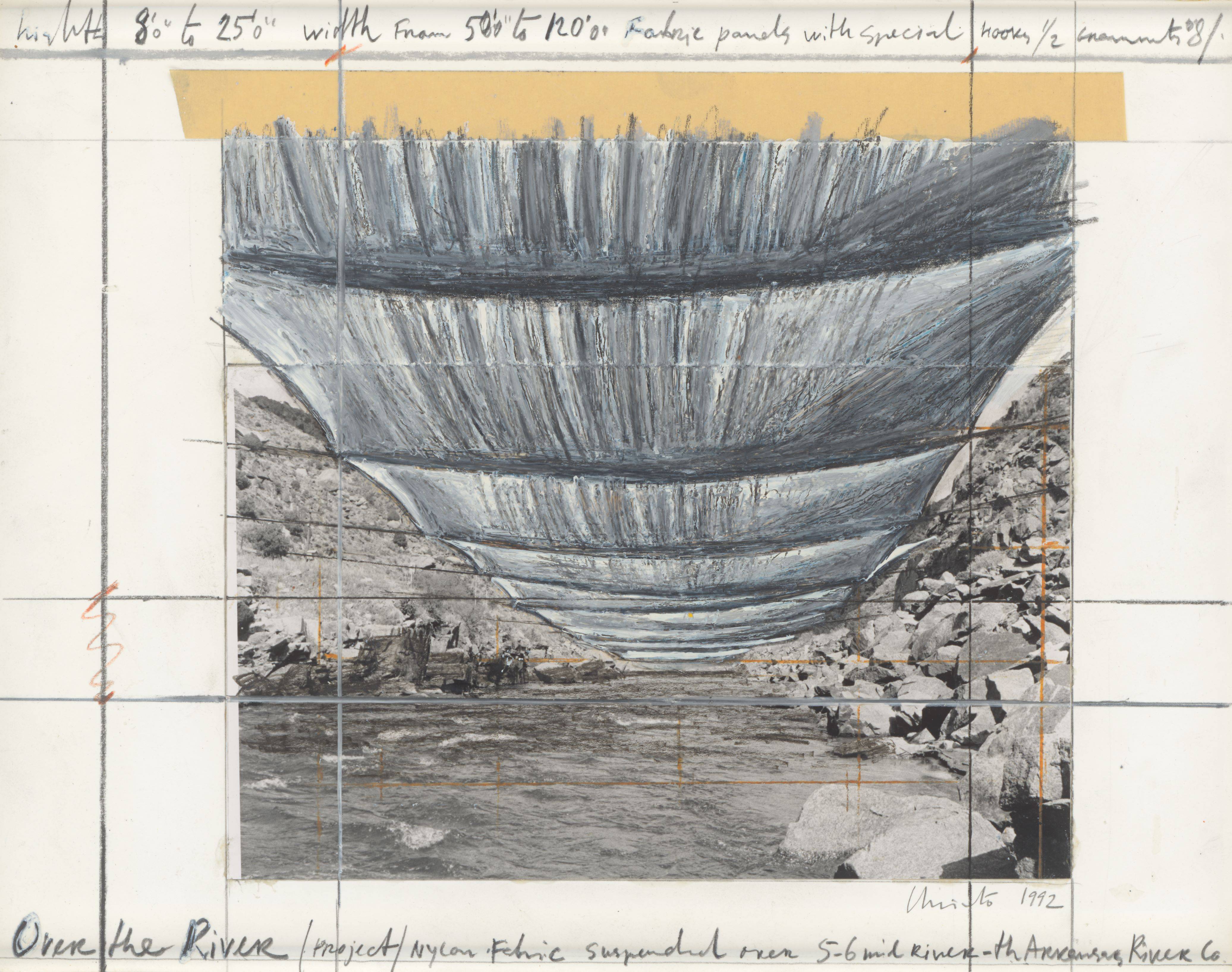This picture shows the following artwork:  Christo. ”Over the River (Project)”. 1992.