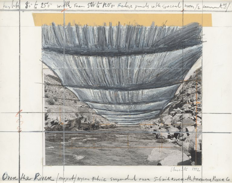 This picture shows the following artwork: Christo. ”Over the River (Project)”. 1992.