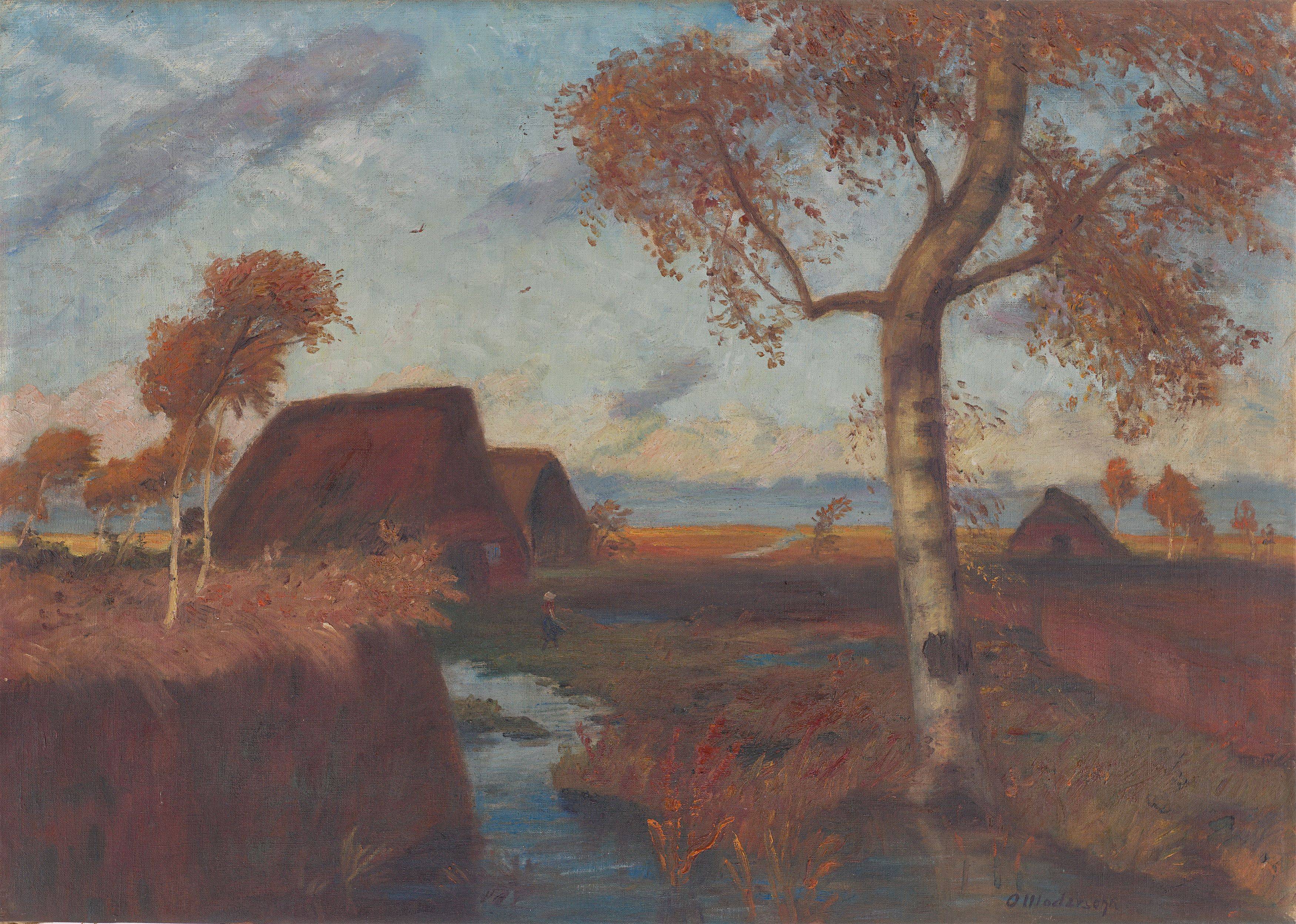 This picture shows the following artwork: Otto Modersohn. ”Herbstlandschaft im Teufelsmoor”. 1933.