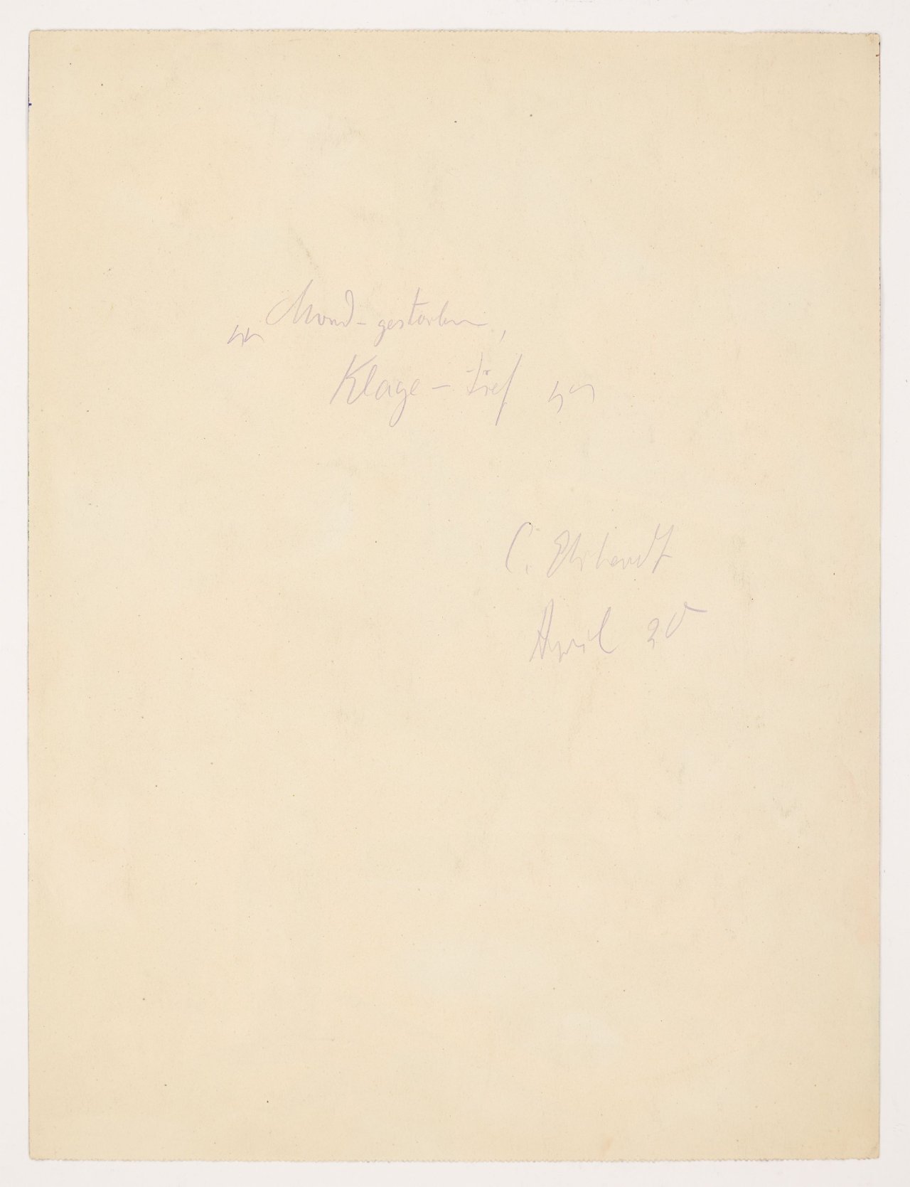 This picture shows the following artwork: Curt Ehrhardt. ”Mond gestorben – Klage tief”. 1920.