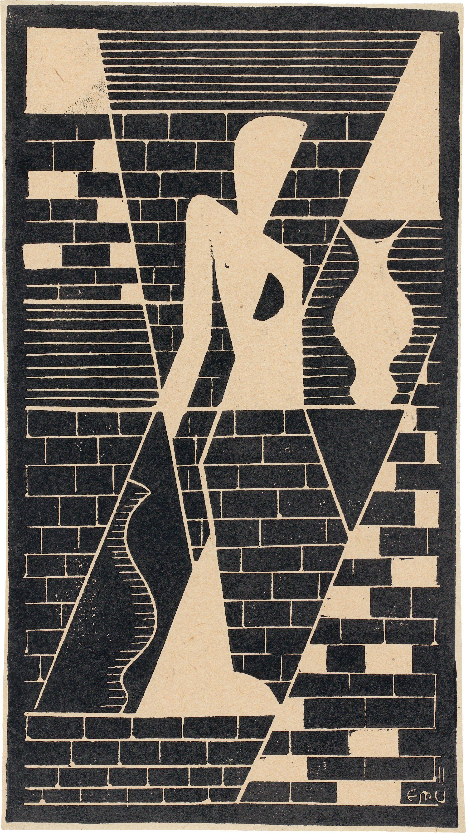 Auf diesem Bild ist das folgende Kunstwerk zu sehen: Erich Müller-Kraus. Weiblicher Akt mit Vase. 1931.