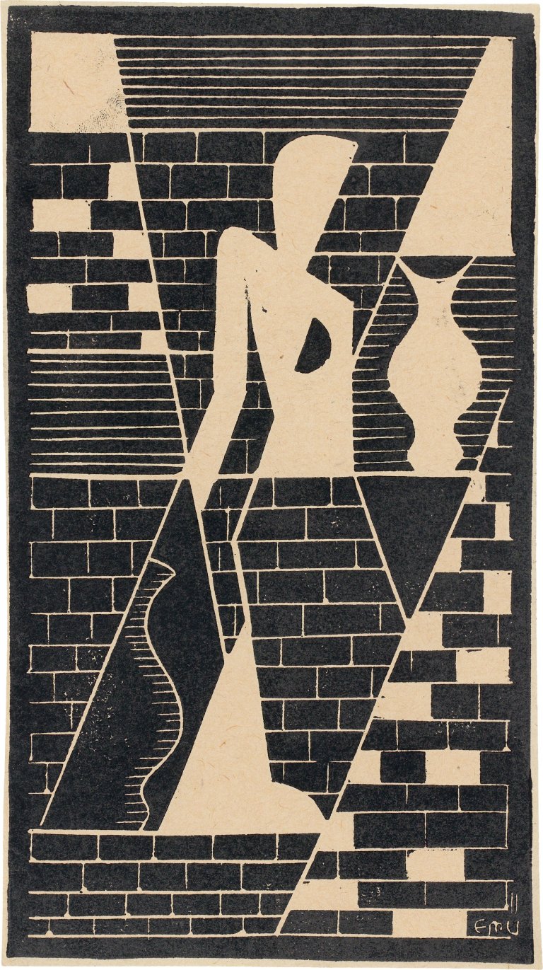 Auf diesem Bild ist das folgende Kunstwerk zu sehen: Erich Müller-Kraus. Weiblicher Akt mit Vase. 1931.