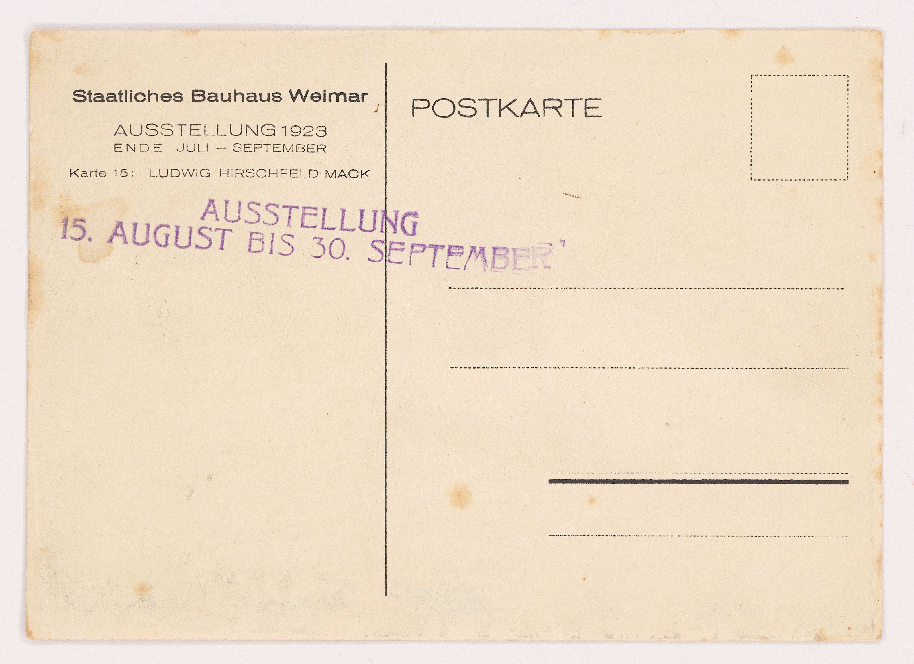 This picture shows the following artwork: Ludwig Hirschfeld-Mack. ”Bauhaus Ausstellung Weimar Sommer 1923”. 1923.