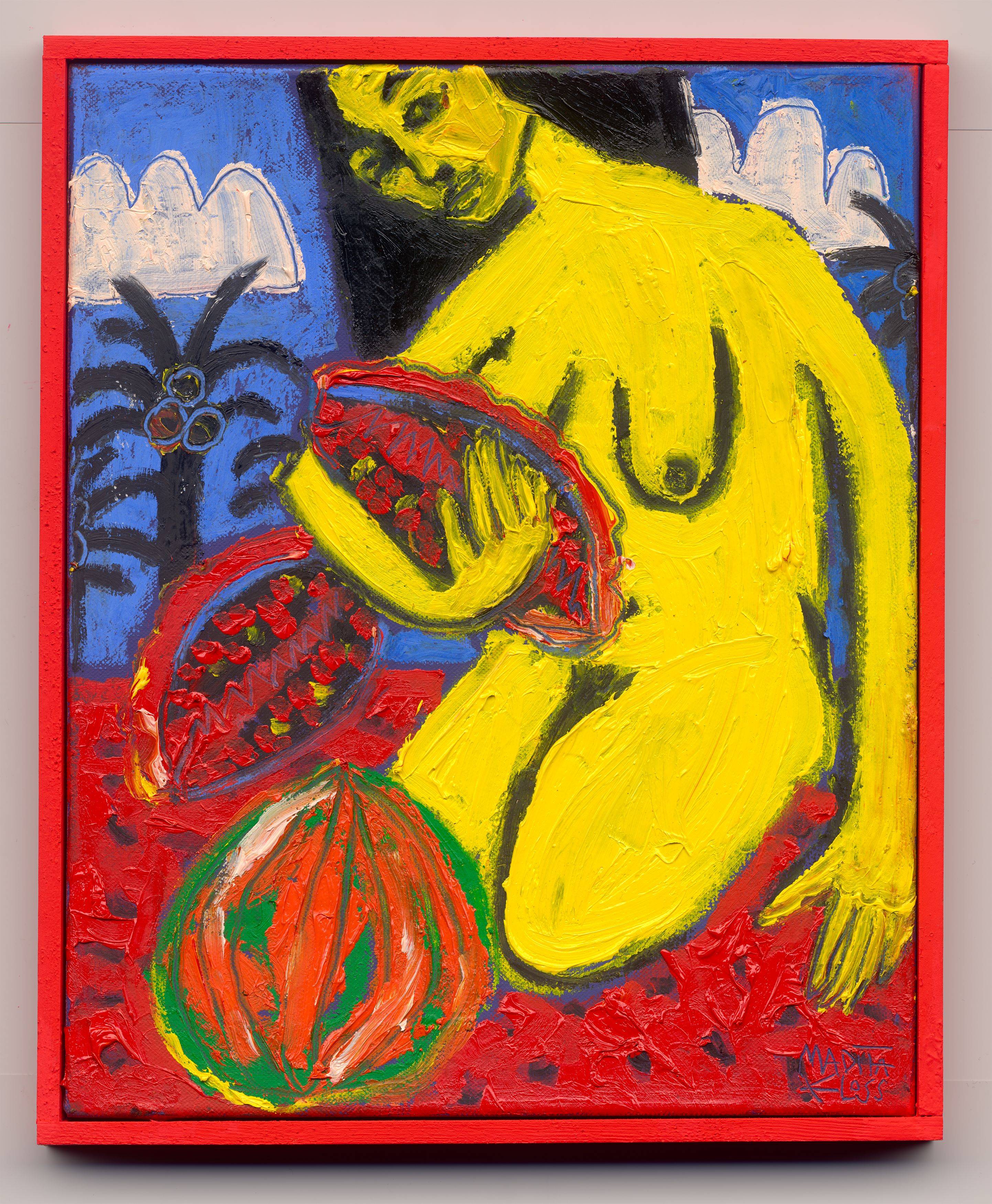 Auf diesem Bild ist das folgende Kunstwerk zu sehen: Madita Kloss. „Liebesgewicht“. 2025.