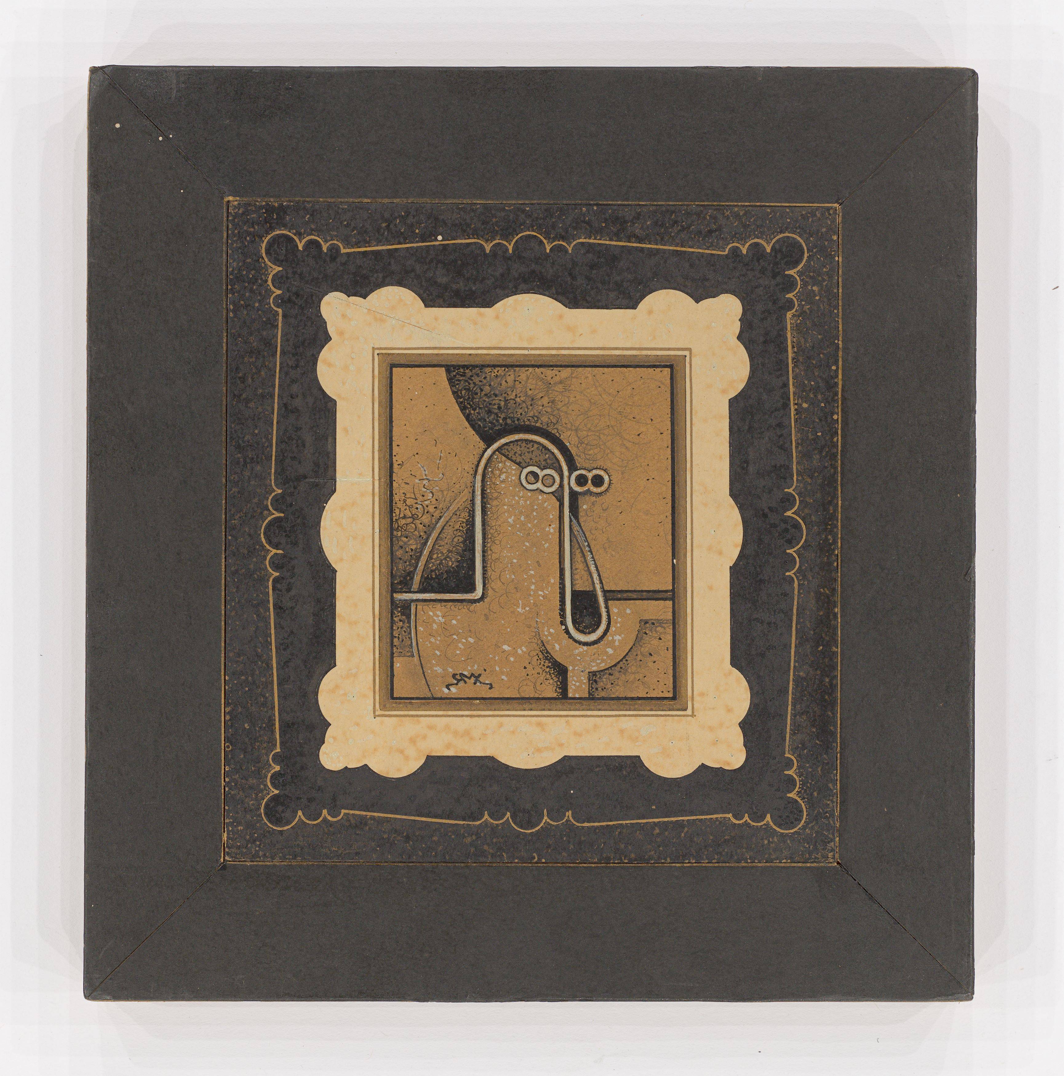 Auf diesem Bild ist das folgende Kunstwerk zu sehen: Robert Michel. „8-ung, echt Kunst, mehrfach eingerahmt“. 1955.