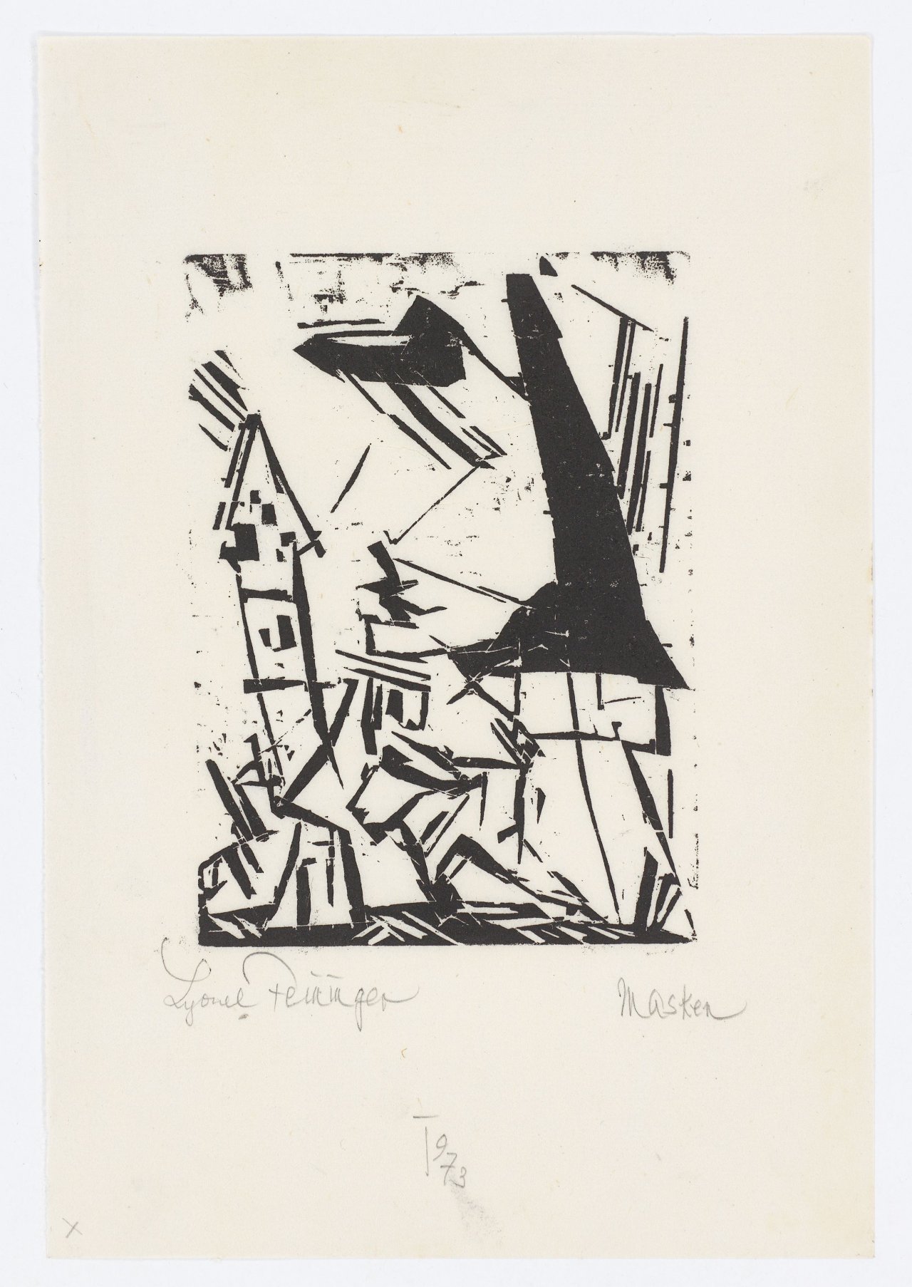 Auf diesem Bild ist das folgende Kunstwerk zu sehen: Lyonel Feininger. „Masken“. 1920.