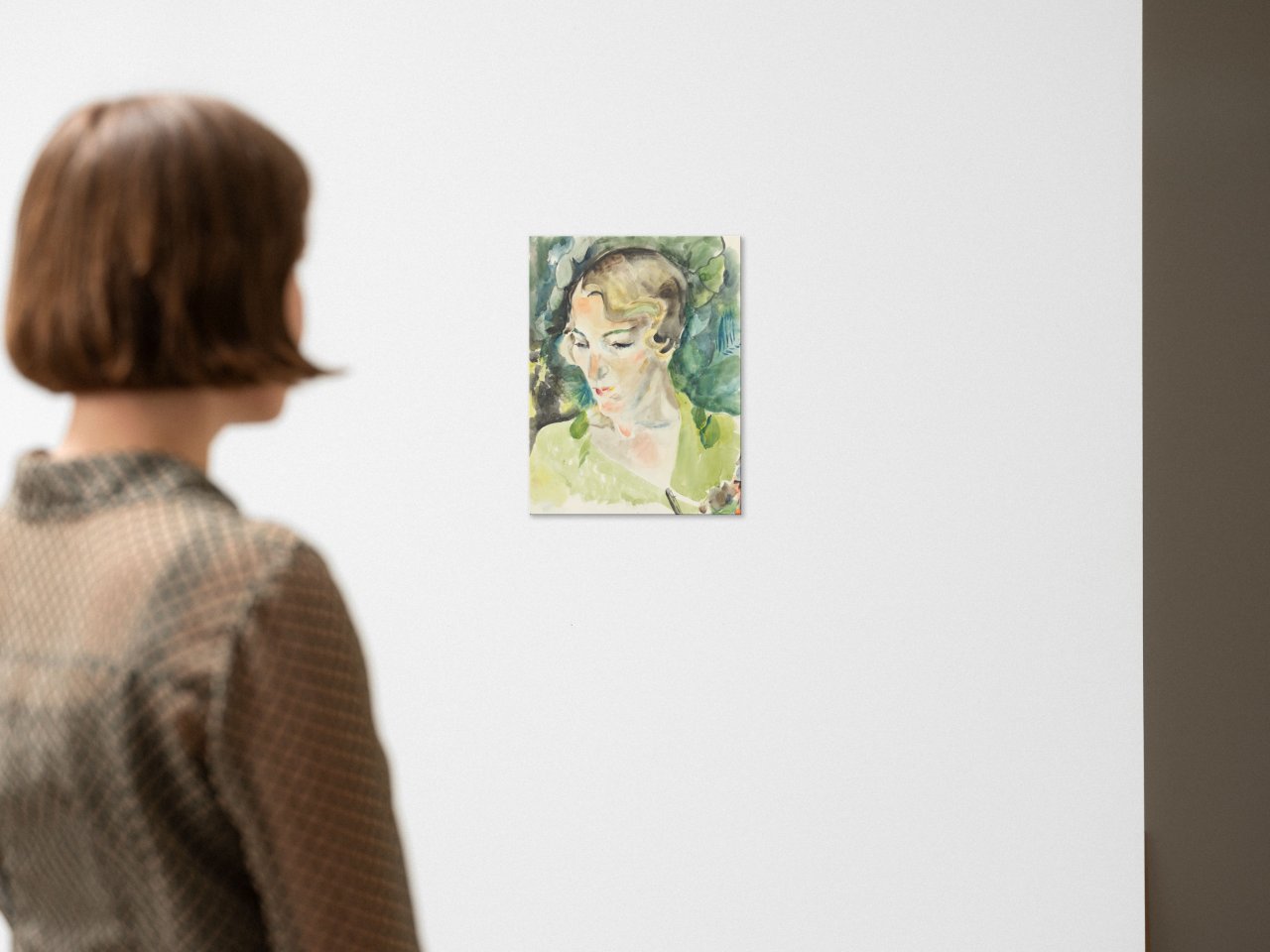 This picture shows the following artwork: Friedl Dicker-Brandeis. Portrait of a woman in green. Circa 1925.