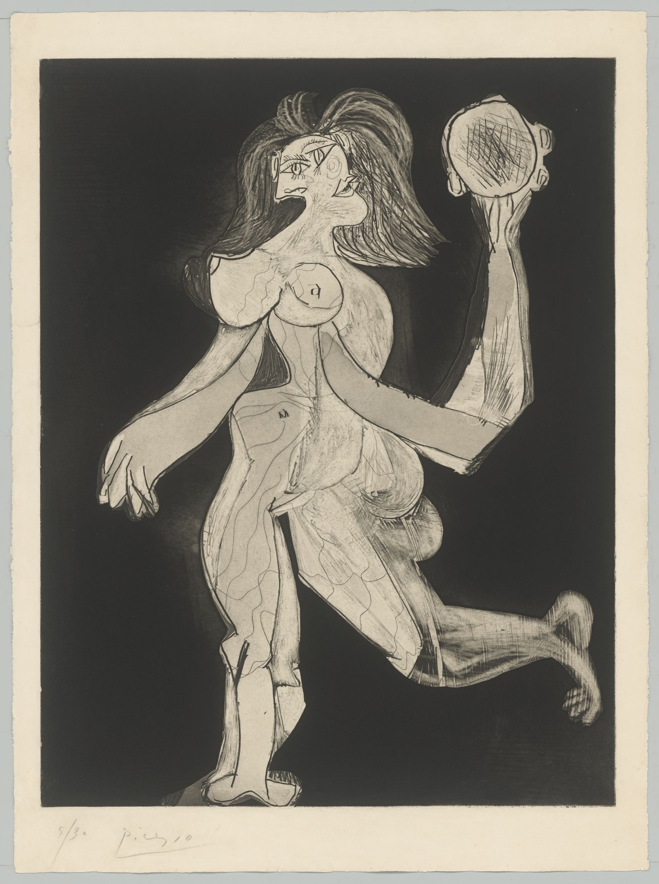 This picture shows the following artwork: Pablo Picasso. ”La Femme au tambourin”. 1939.
