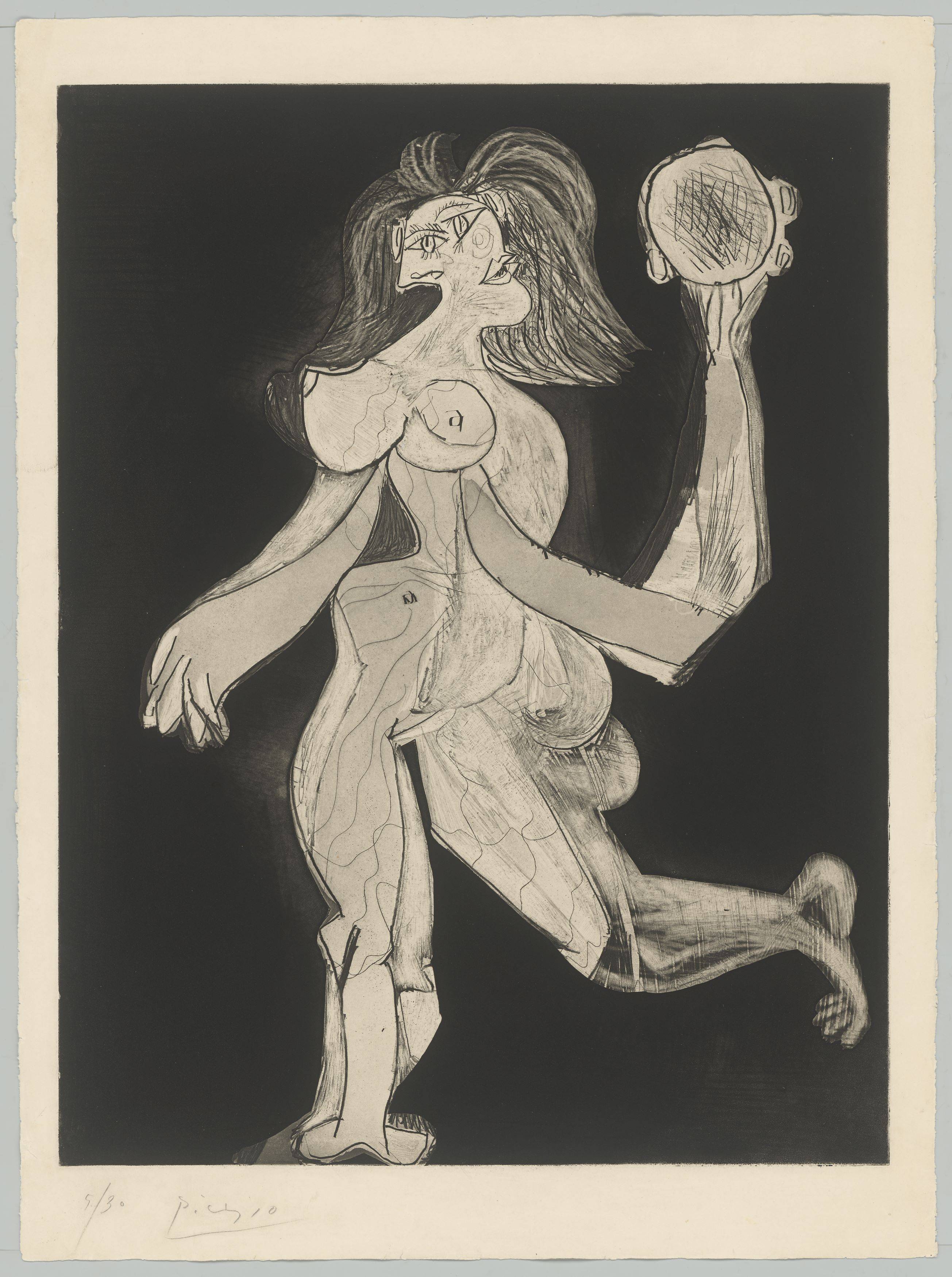 This picture shows the following artwork: Pablo Picasso. ”La Femme au tambourin”. 1939.