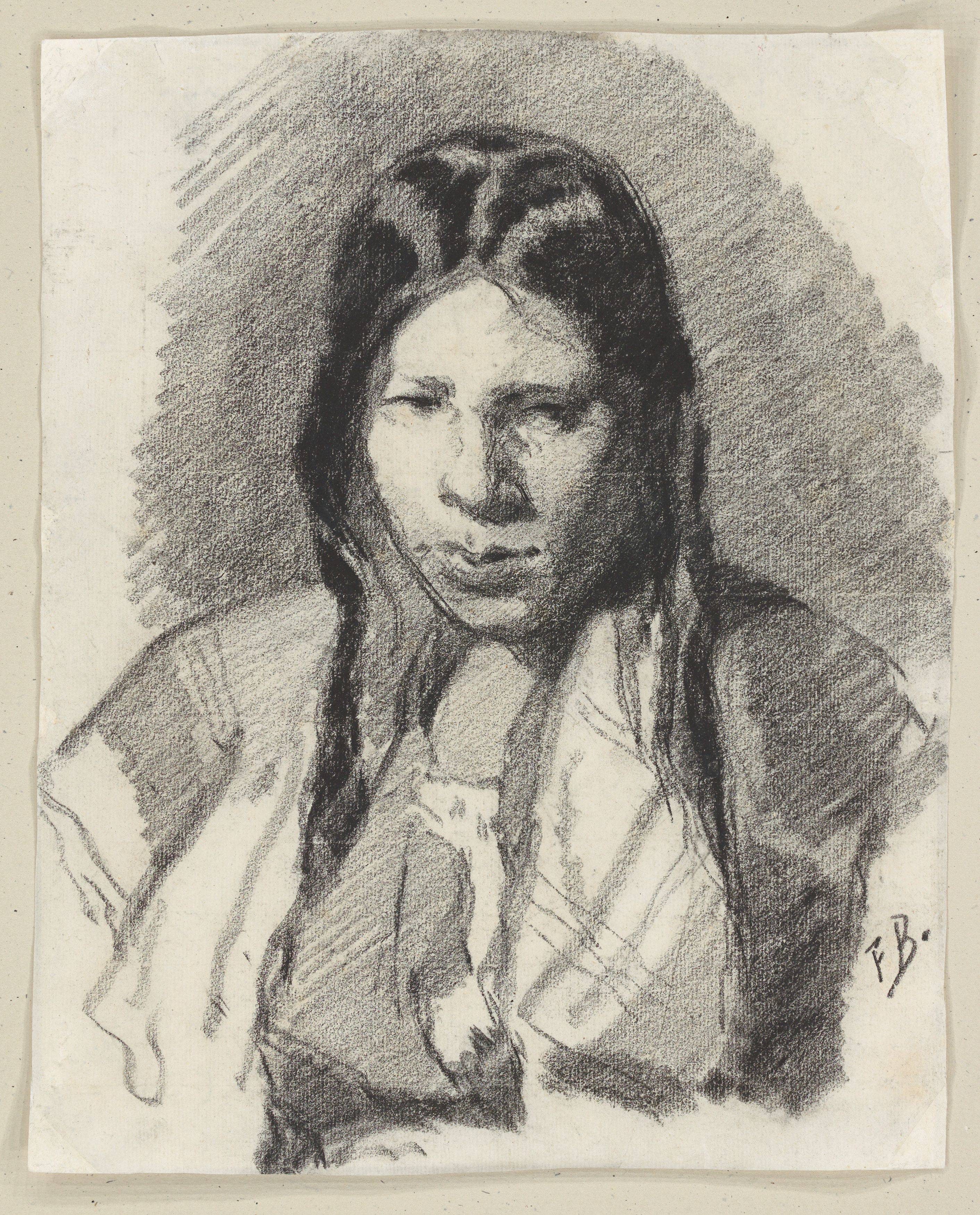 This picture shows the following artwork: François Bonvin. Portrait of a young woman. 1871.