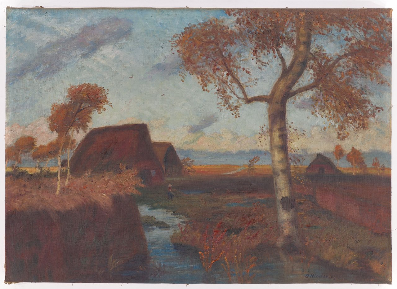 This picture shows the following artwork: Otto Modersohn. ”Herbstlandschaft im Teufelsmoor”. 1933.