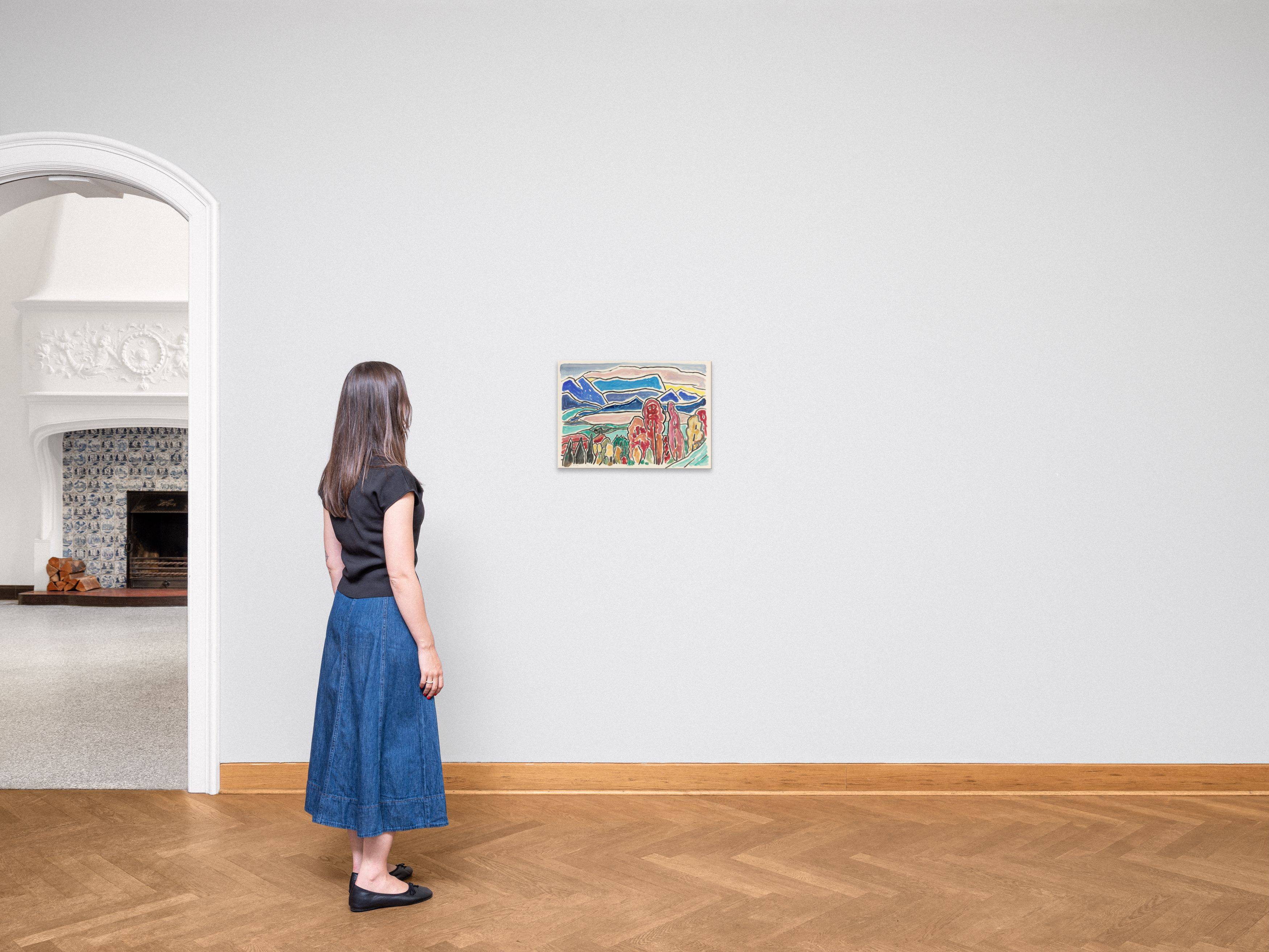 This picture shows the following artwork: Gabriele Münter. ”Blick aufs Wettersteingebirge”. 1956.