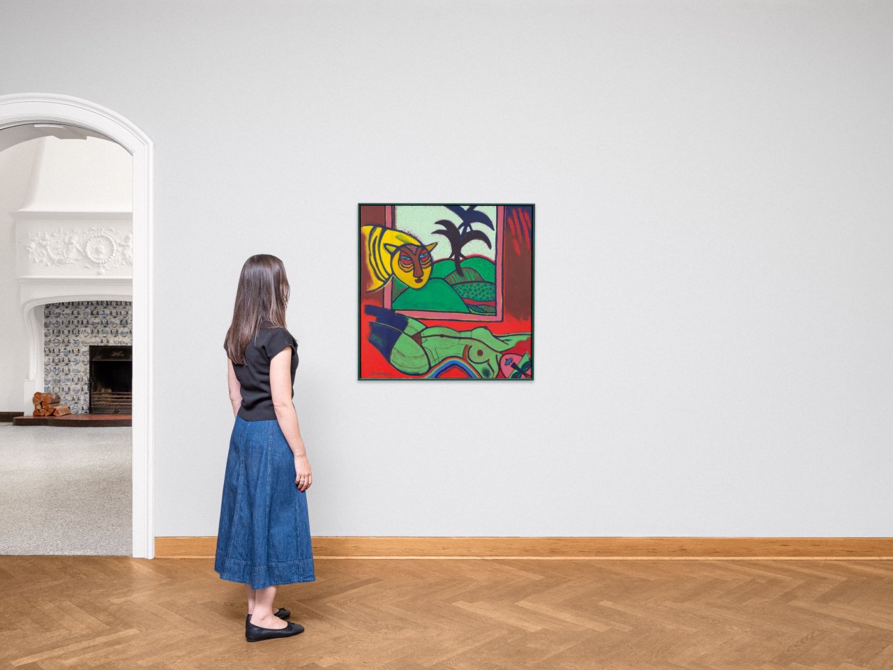 This picture shows the following artwork:  Corneille (i.e. Cornelis Guillaume Beverloo). ”LE TIGRE AMOUREUX”. 1979.