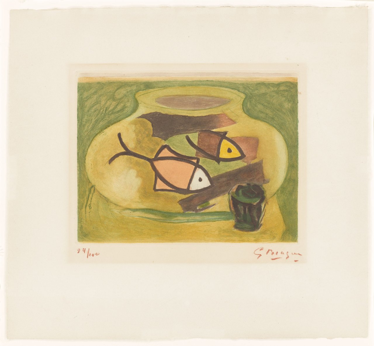 Auf diesem Bild ist das folgende Kunstwerk zu sehen: Georges Braque. „L'aquarium“. 1950.