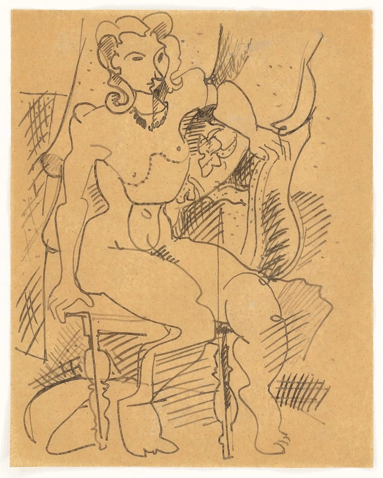 Auf diesem Bild ist das folgende Kunstwerk zu sehen: Hans Hofmann. „Sitzender Akt“. Um 1926.