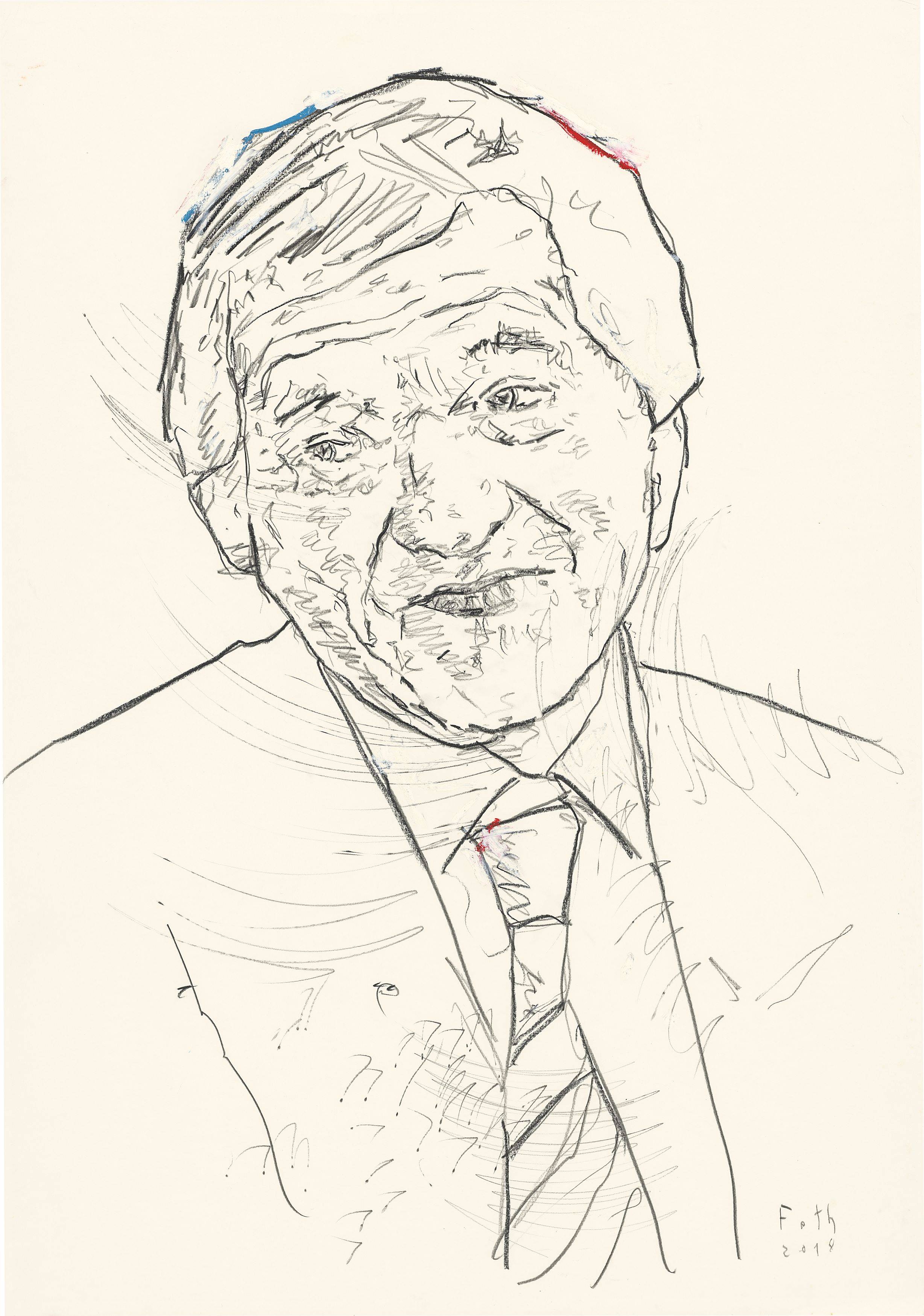Auf diesem Bild ist das folgende Kunstwerk zu sehen: Detlev Foth. Porträt Folker Skulima. 2018.